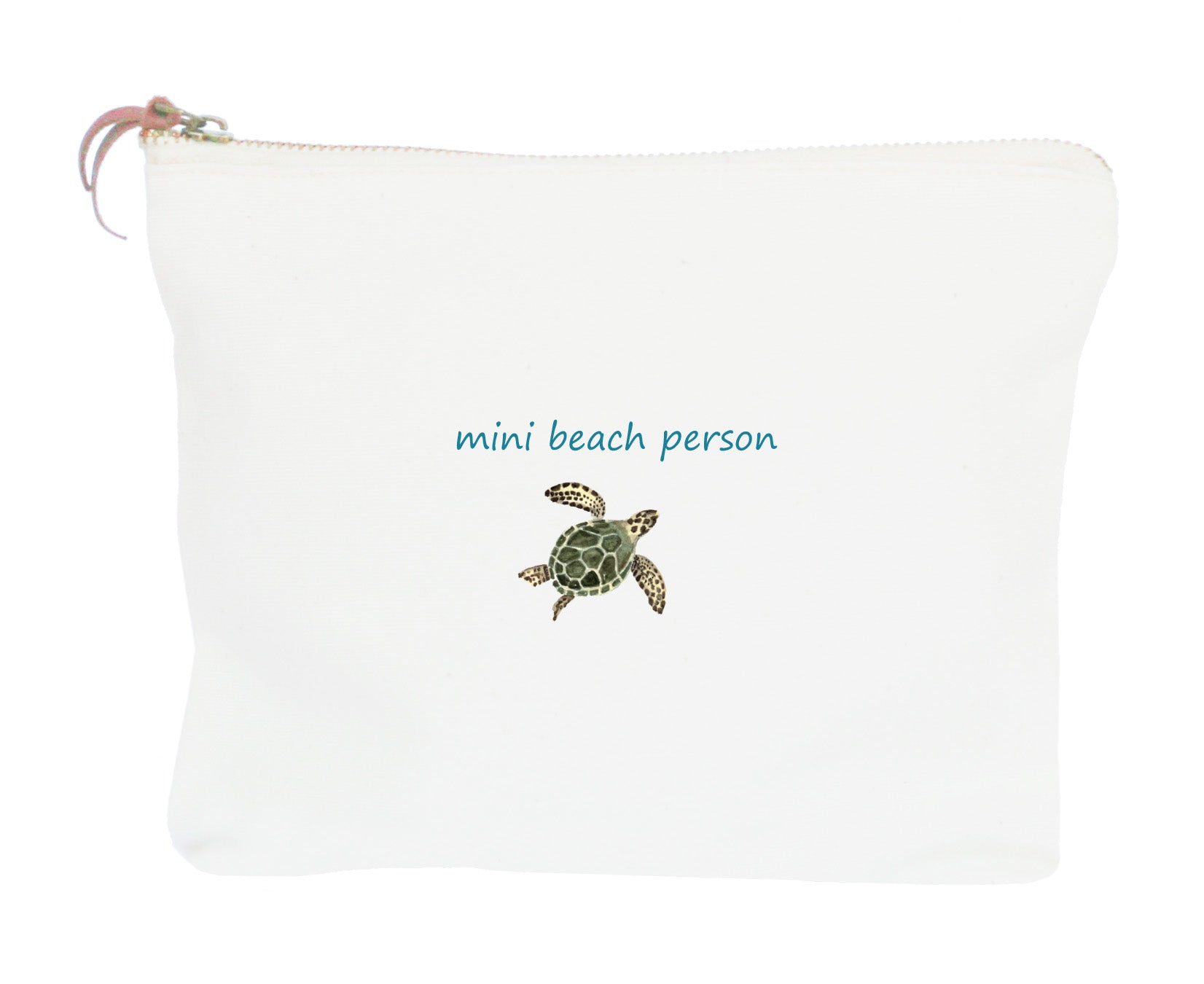 mini beach person with sea turtle zipper pouch