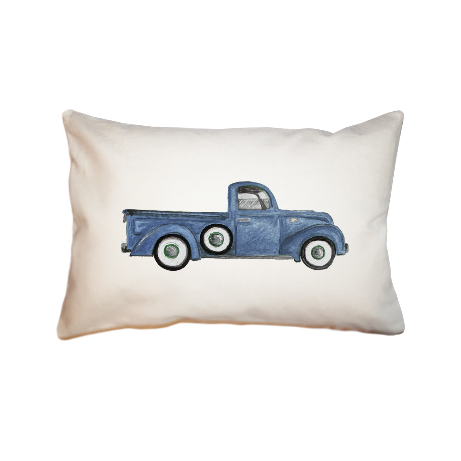 blue truck large rectangle pillow