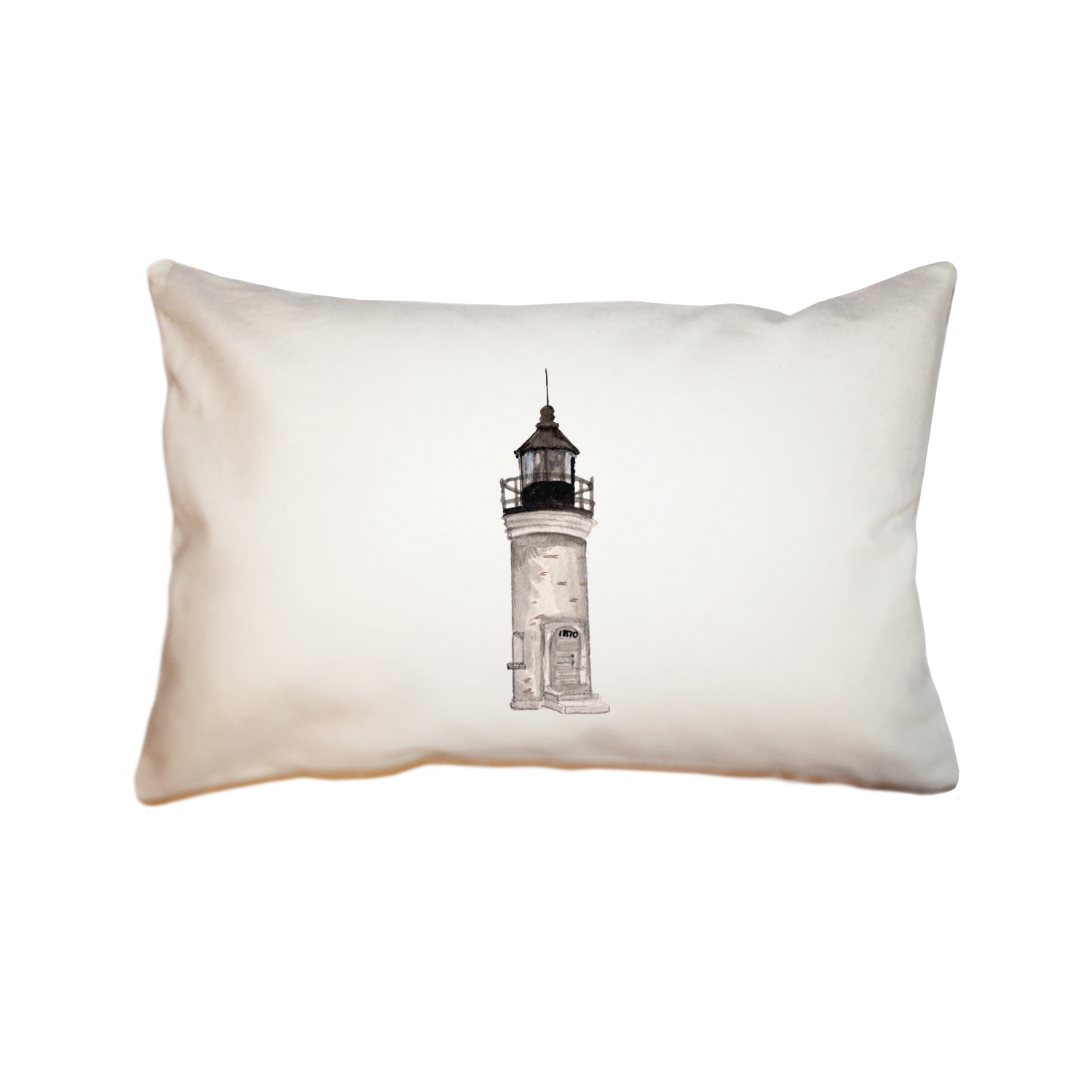 beaver Island lighthouse large rectangle pillow