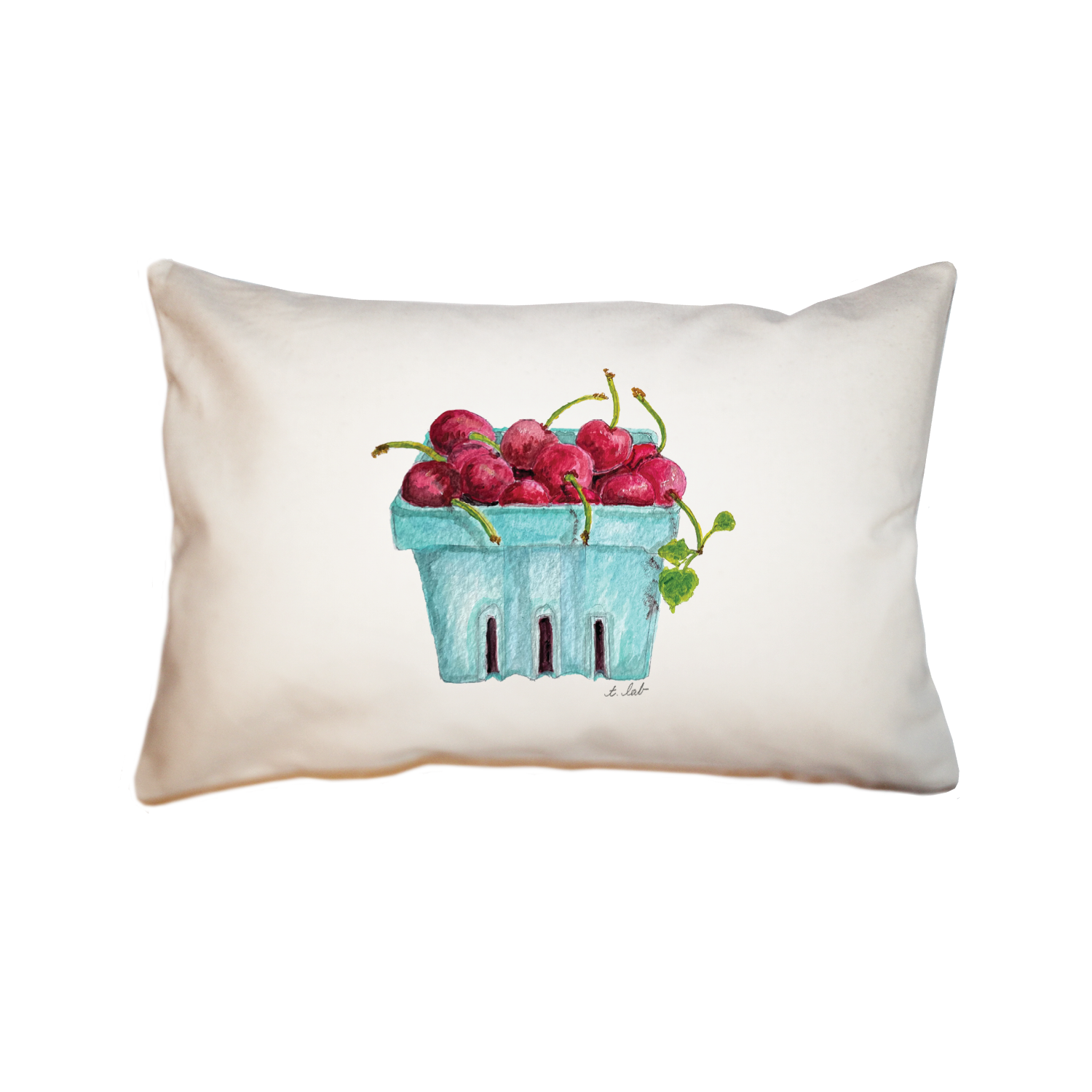 pint of cherries large rectangle pillow