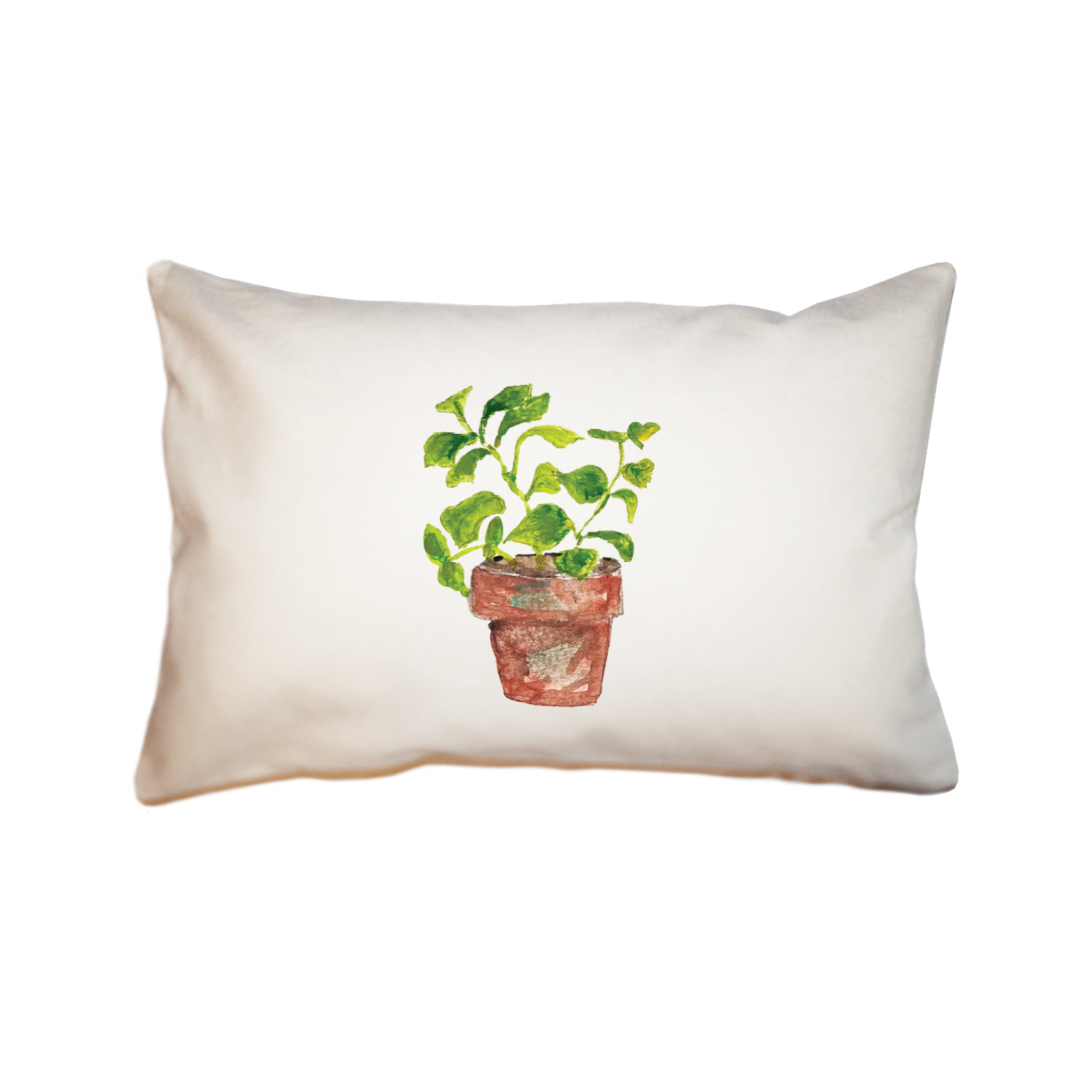 basil in pot rectangle pillow