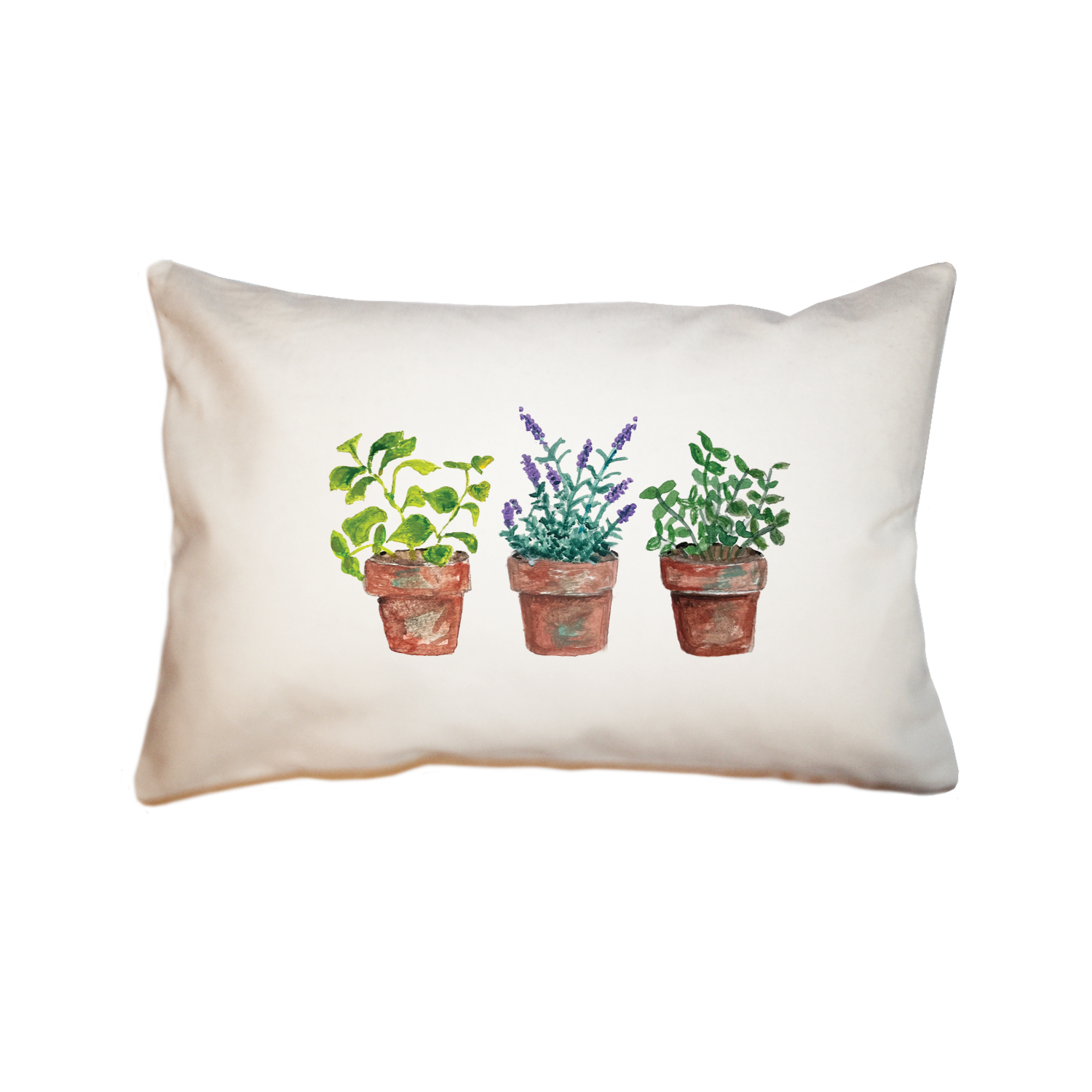 herbs in pot rectangle pillow