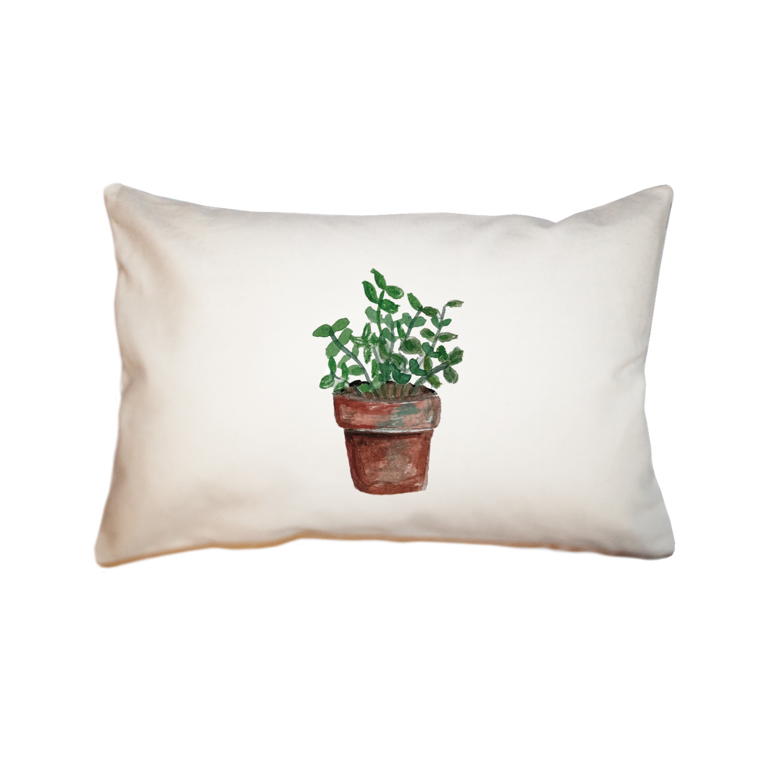 mint in pot rectangle pillow