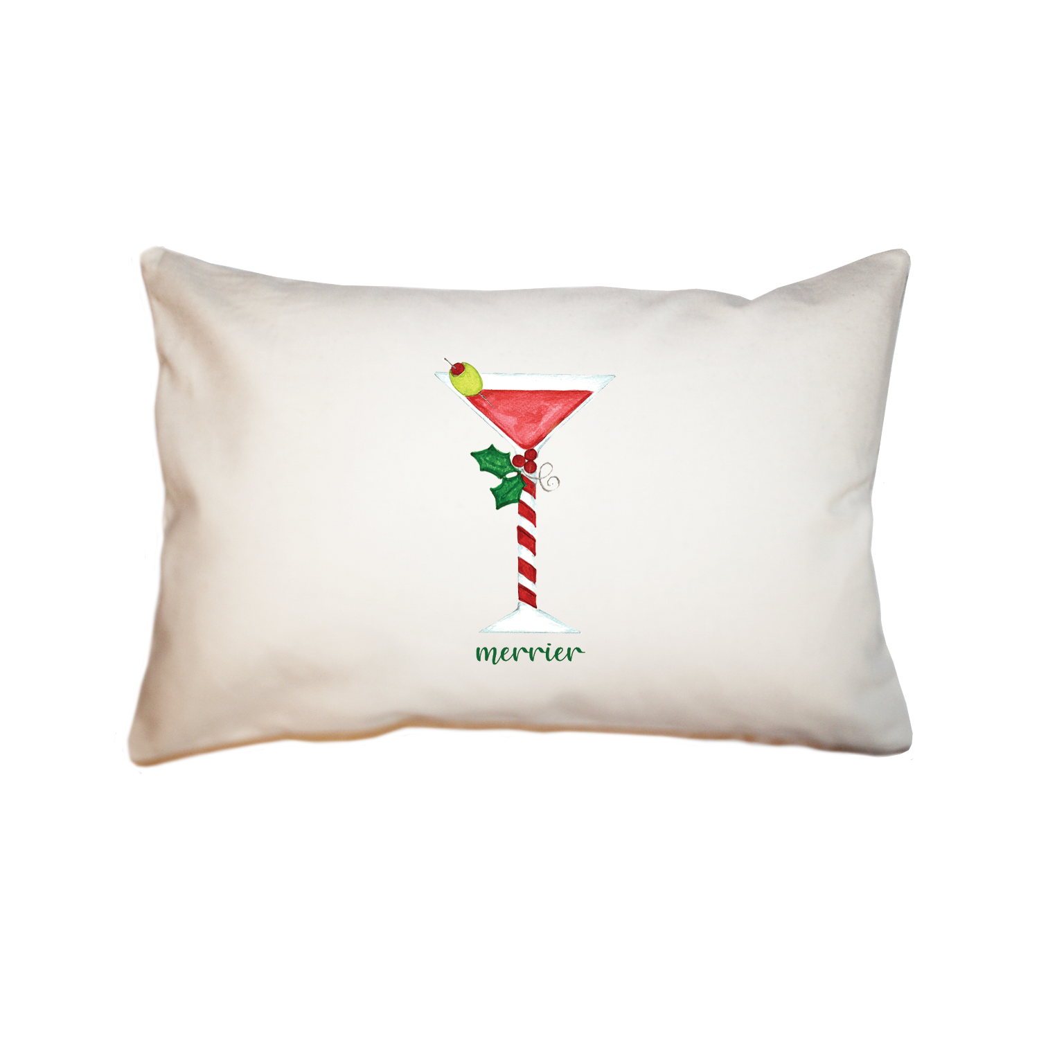 merrier with martini rectangle pillow