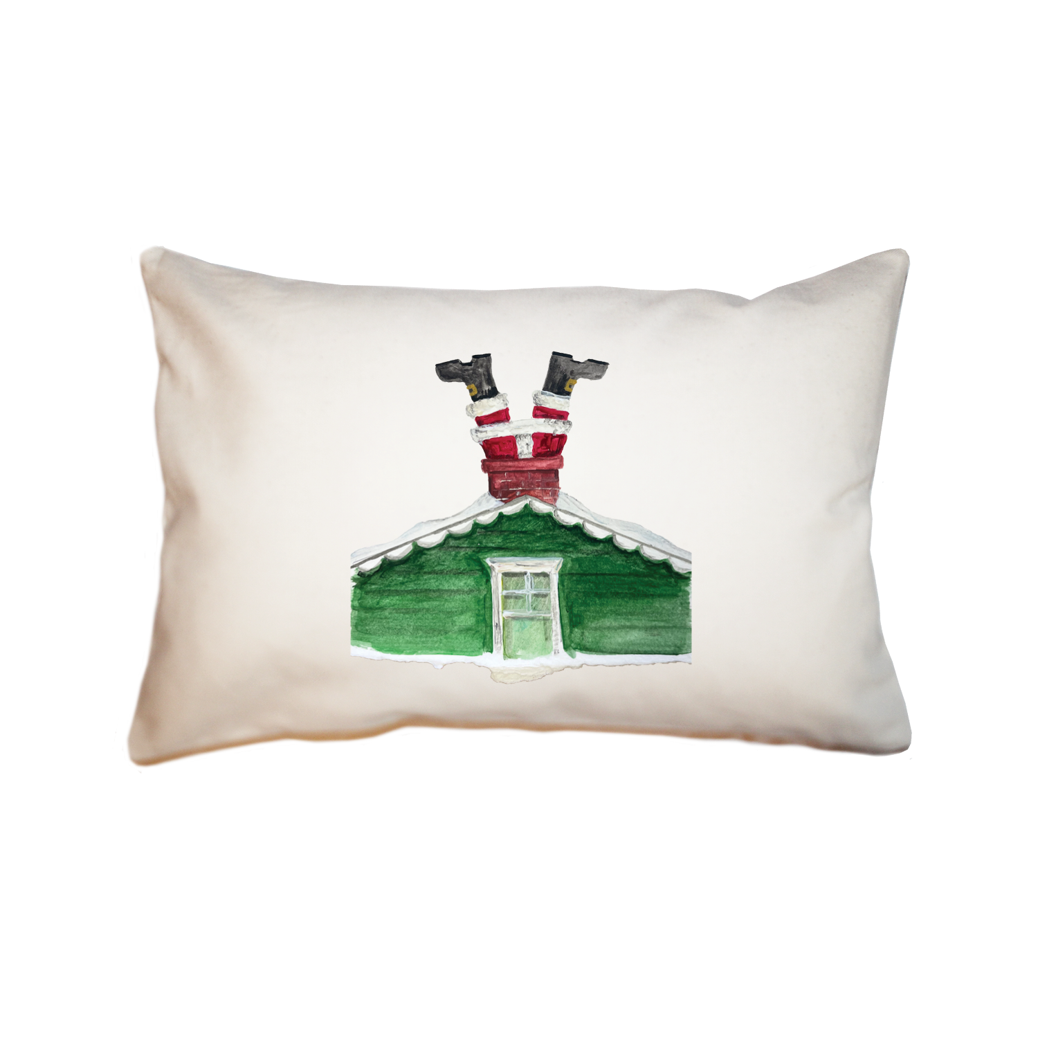 santa upside sown rectangle pillow