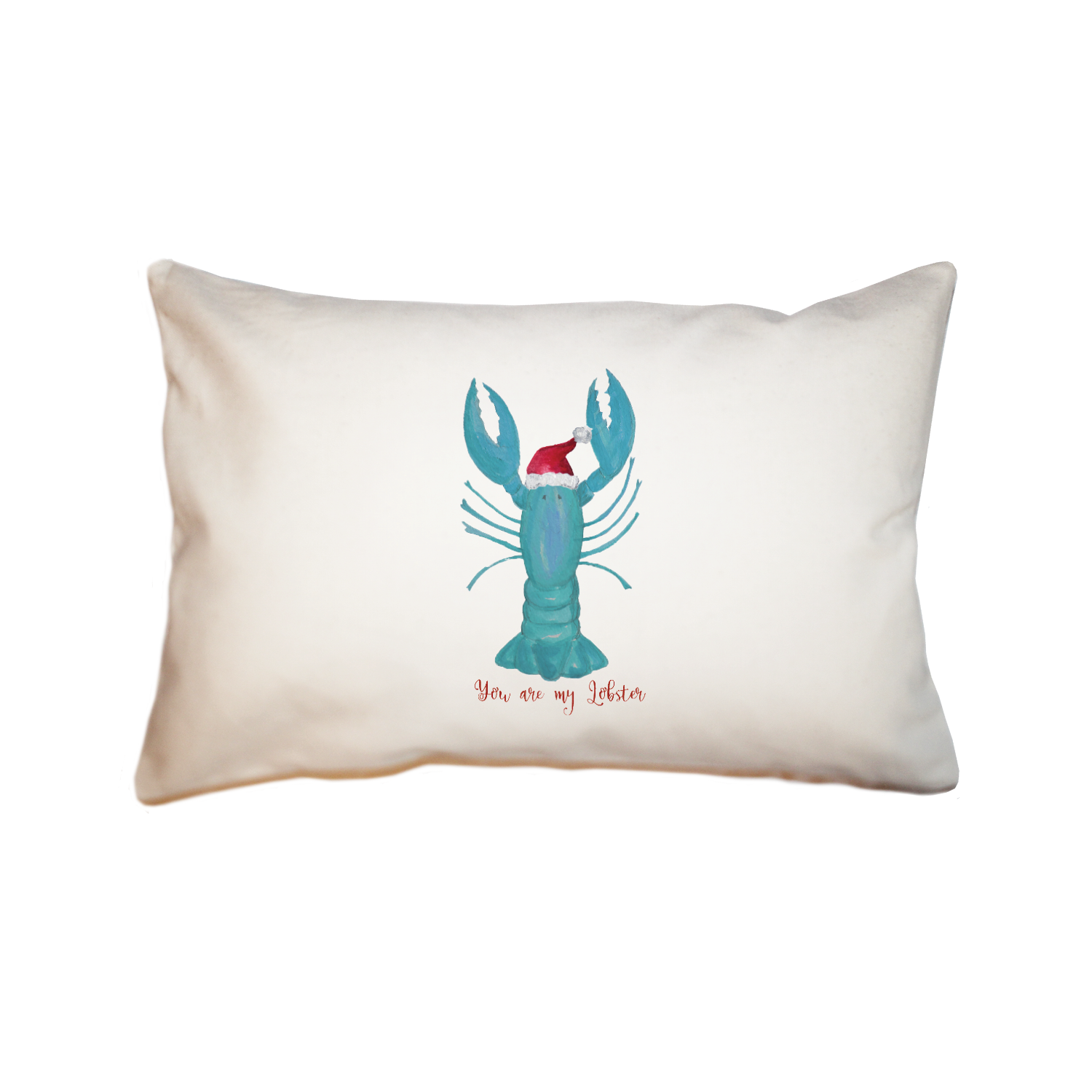lobster cooked santa hat rectangle pillow