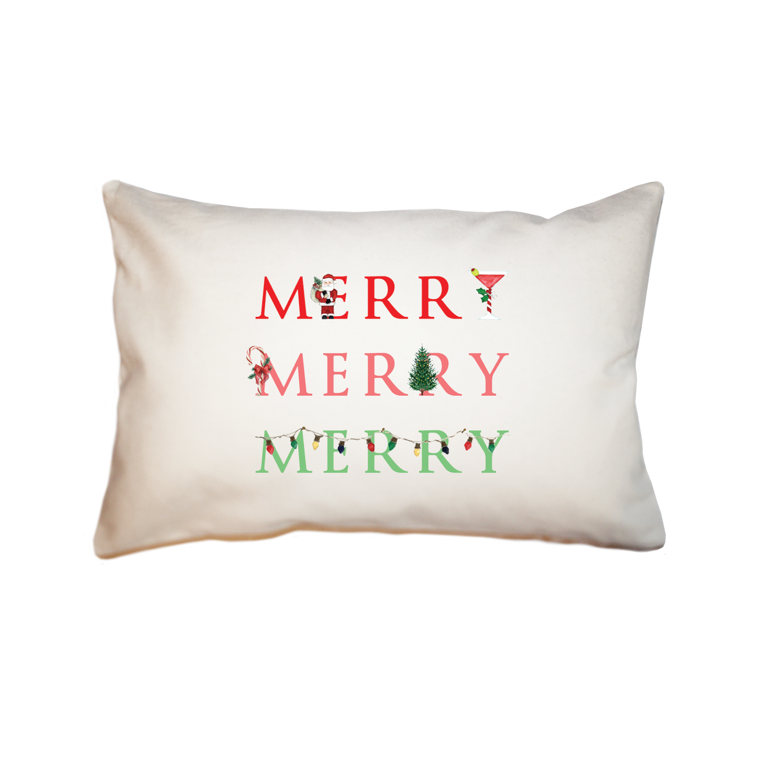 merry merry merry rectangle pillow