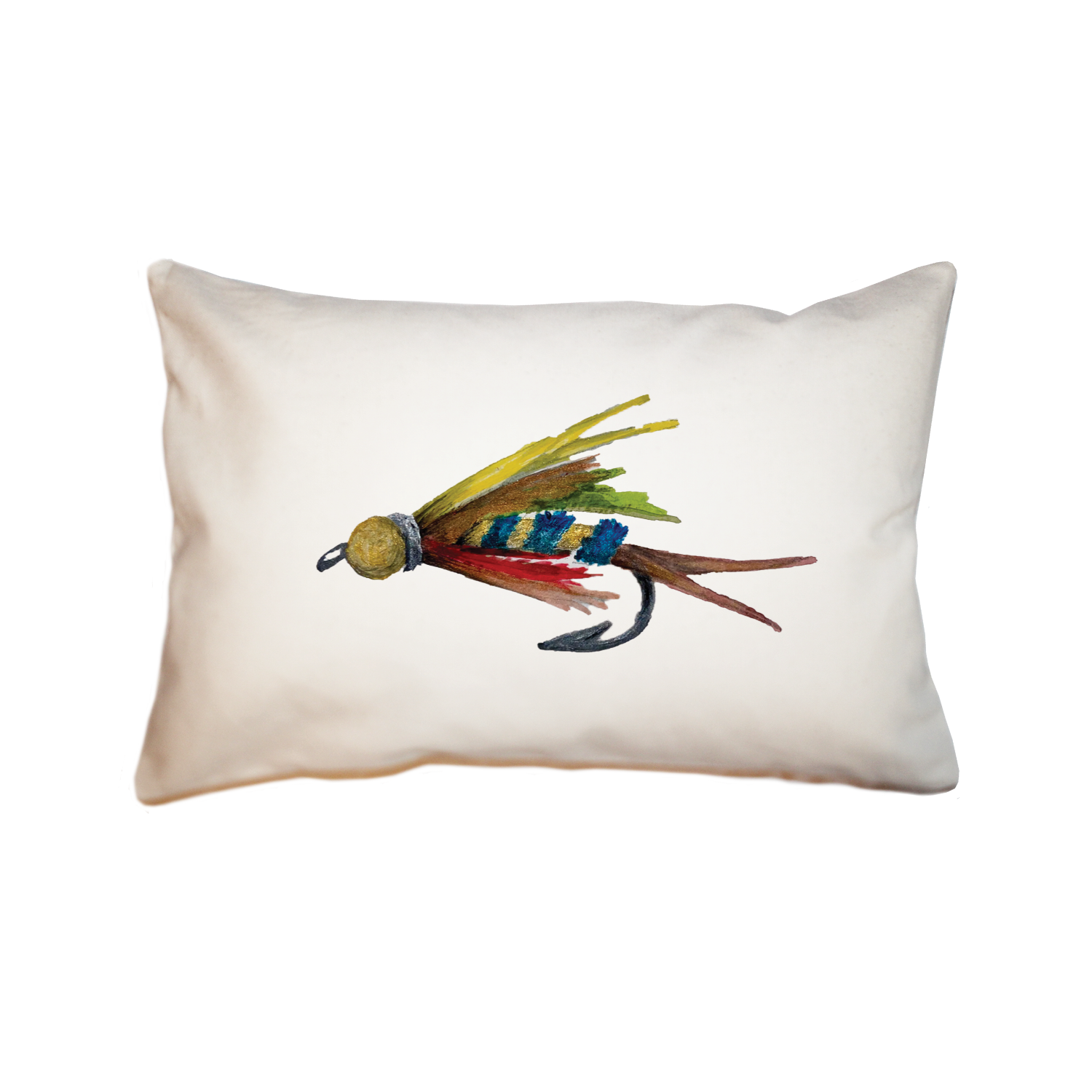 fly fishing lure rectangle pillow