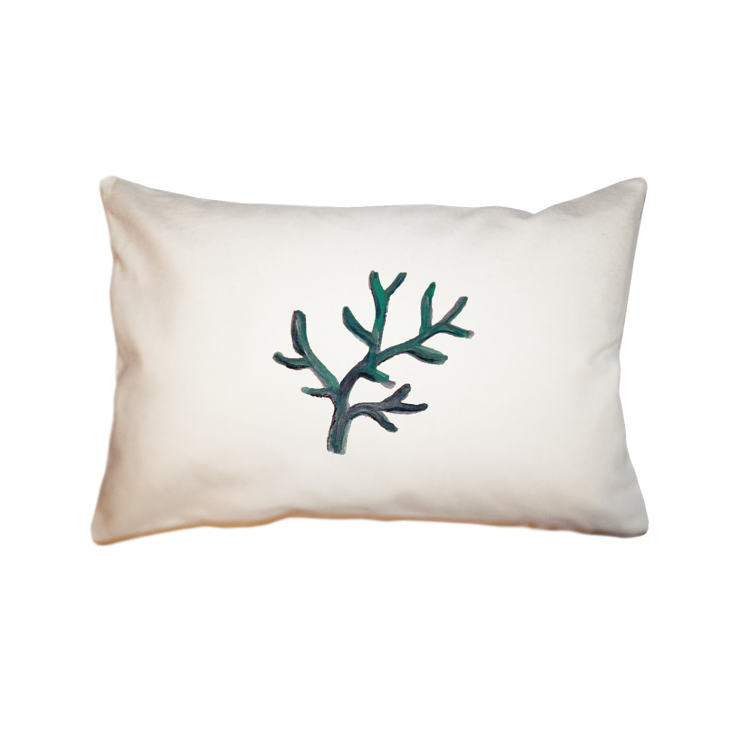 coral seafoam rectangle pillow