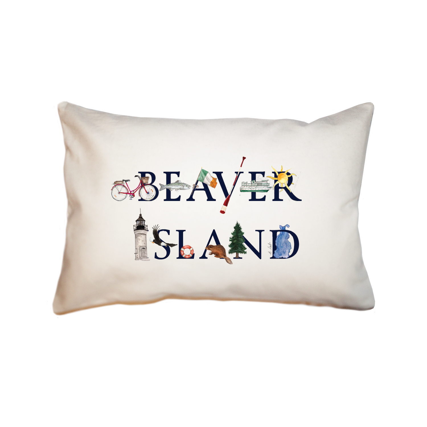 beaver island large rectangle pillow
