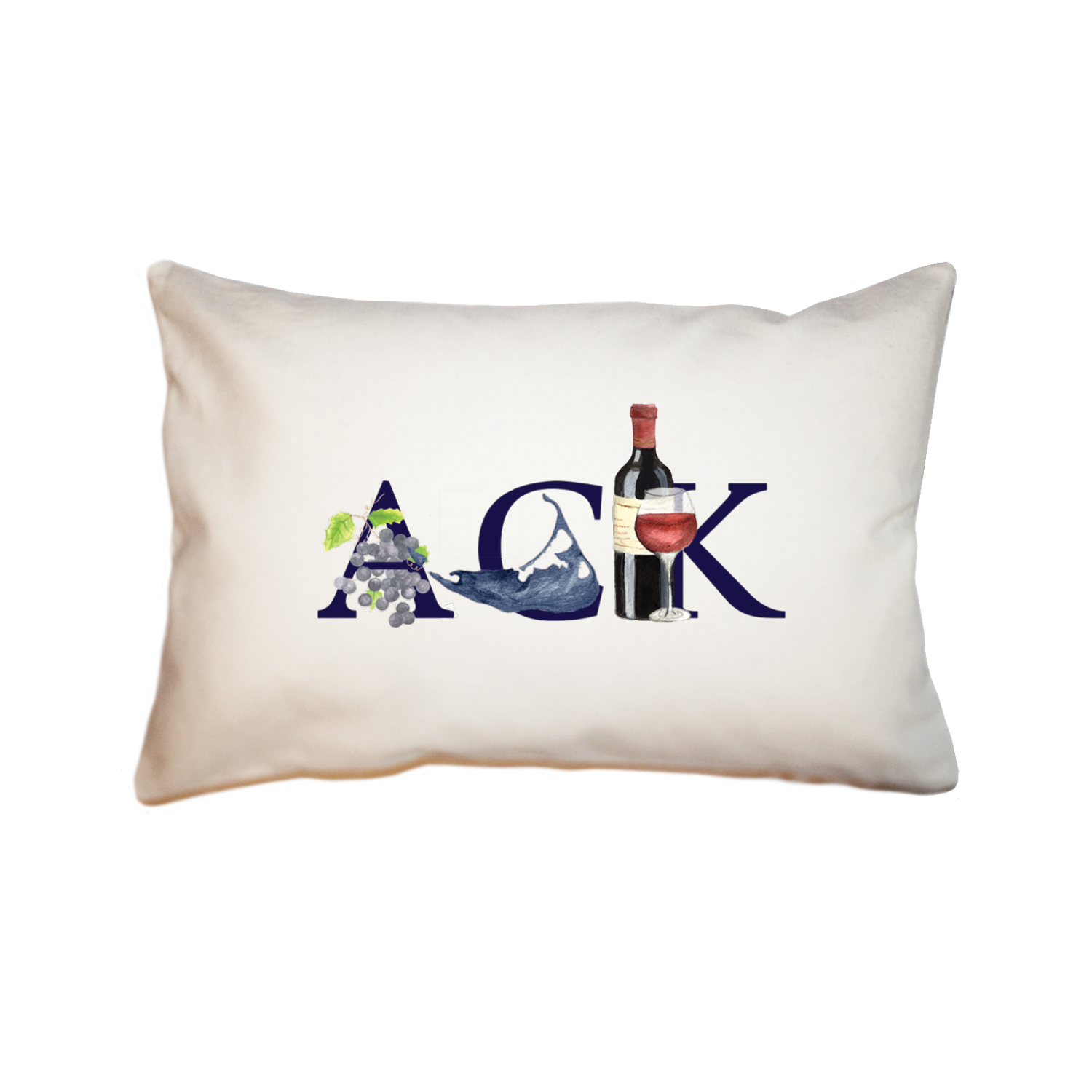 ACK wine rectangle pillow