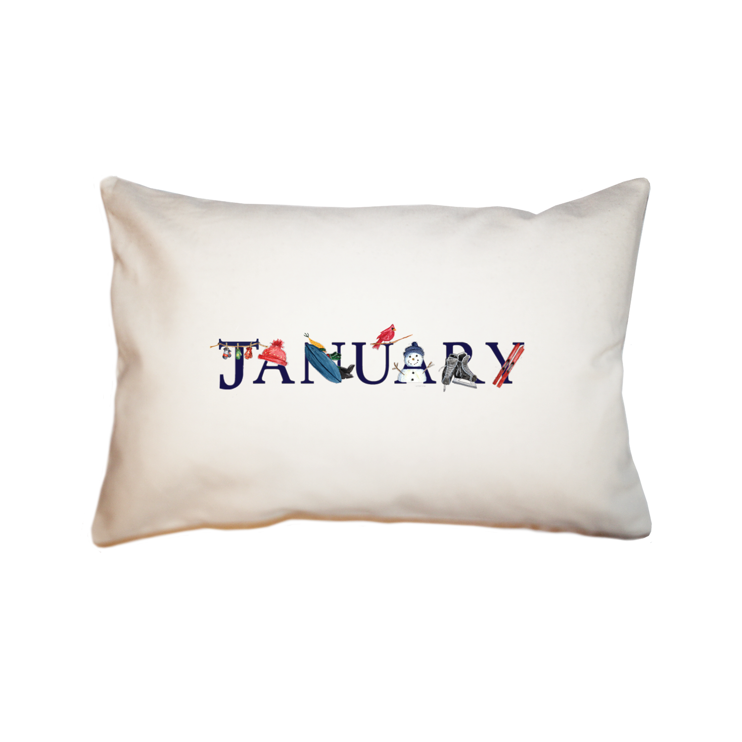 january rectangle pillow