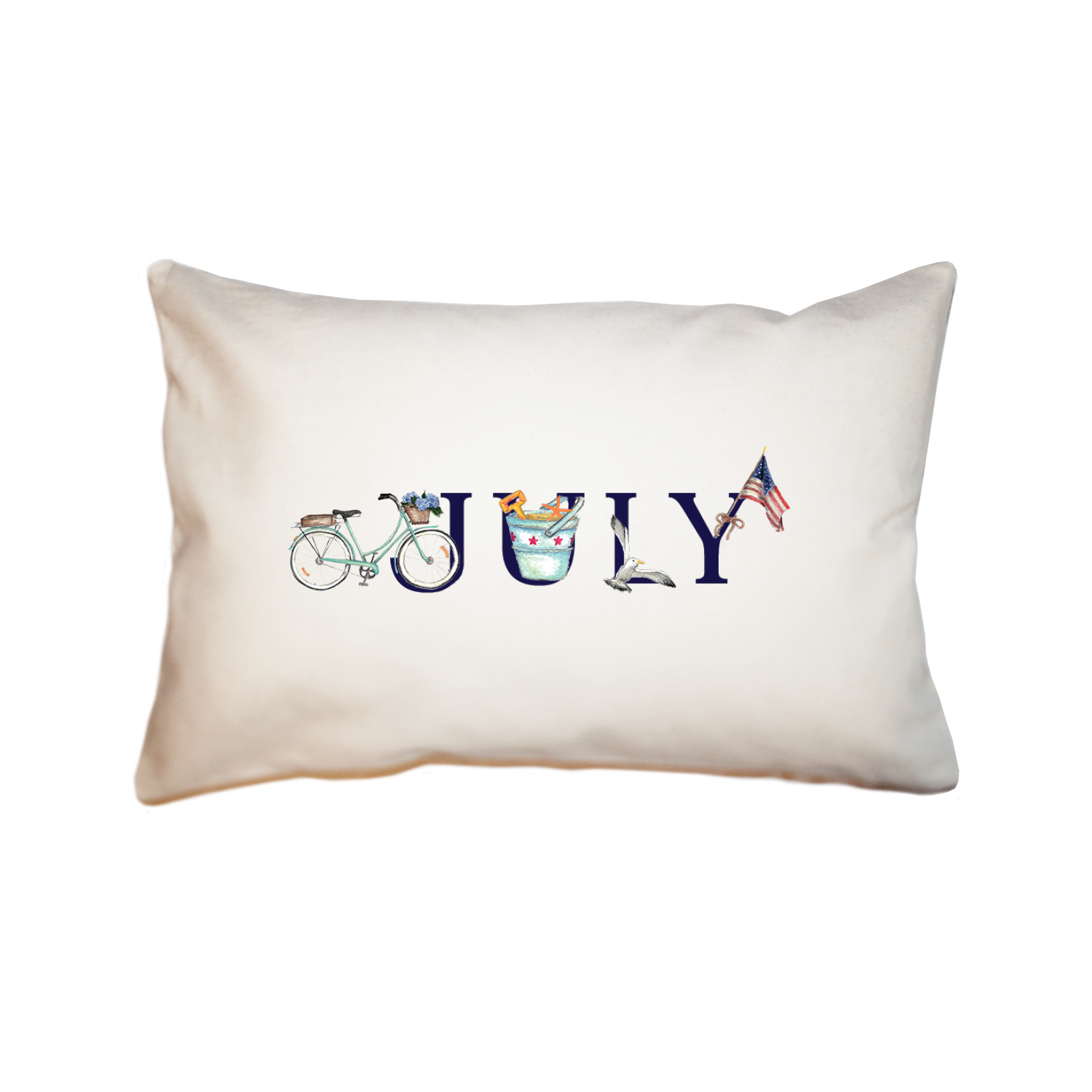 july illu-stated rectangle pillow