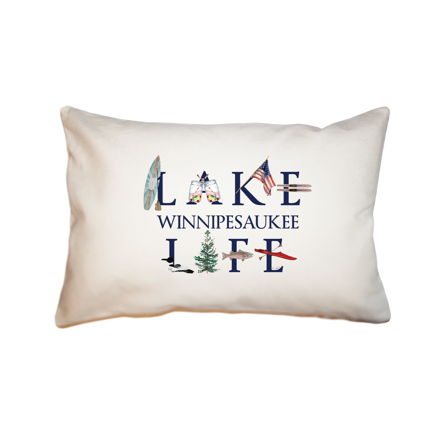 lake life winnipesauke rectangle pillow