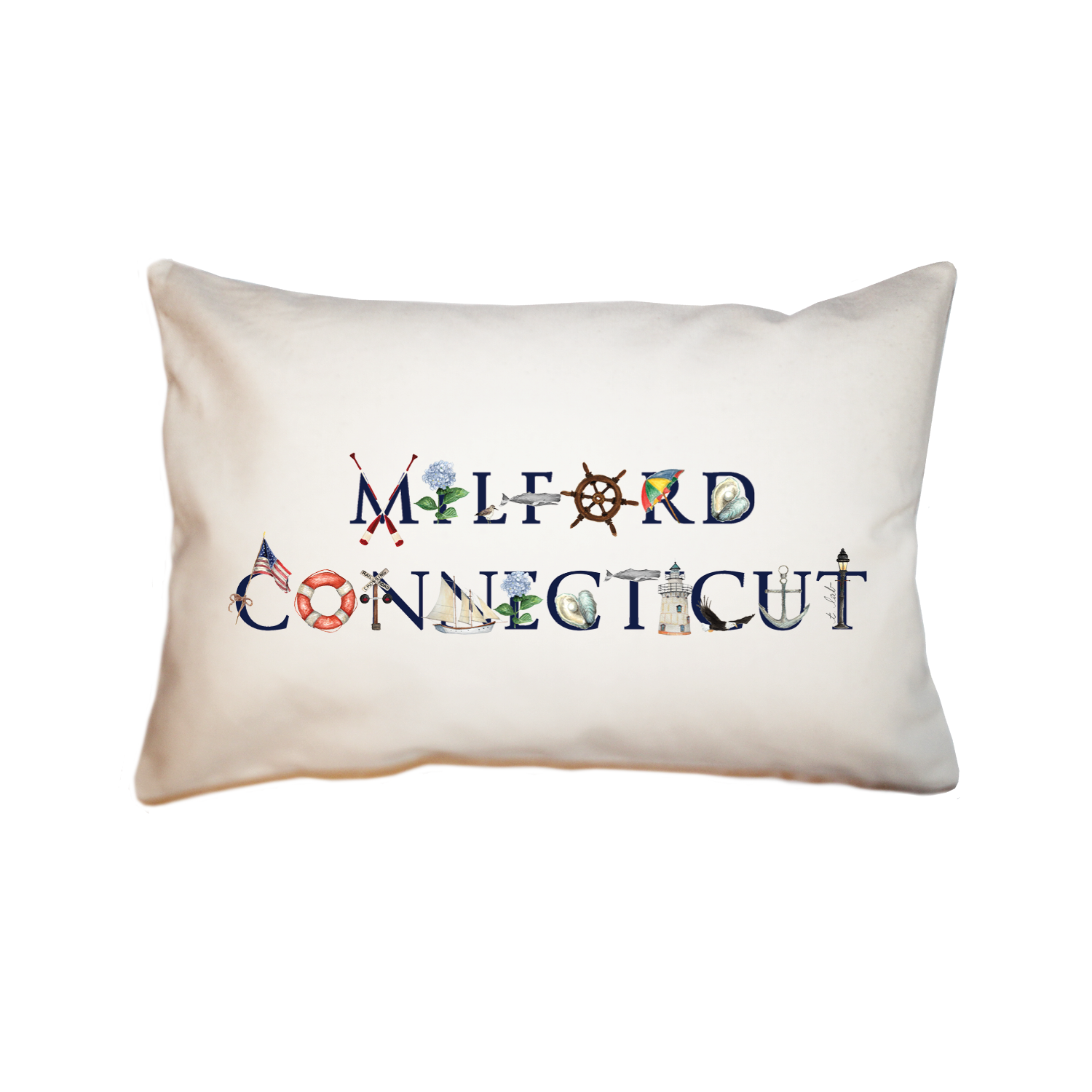 milford conneticut rectangle pillow