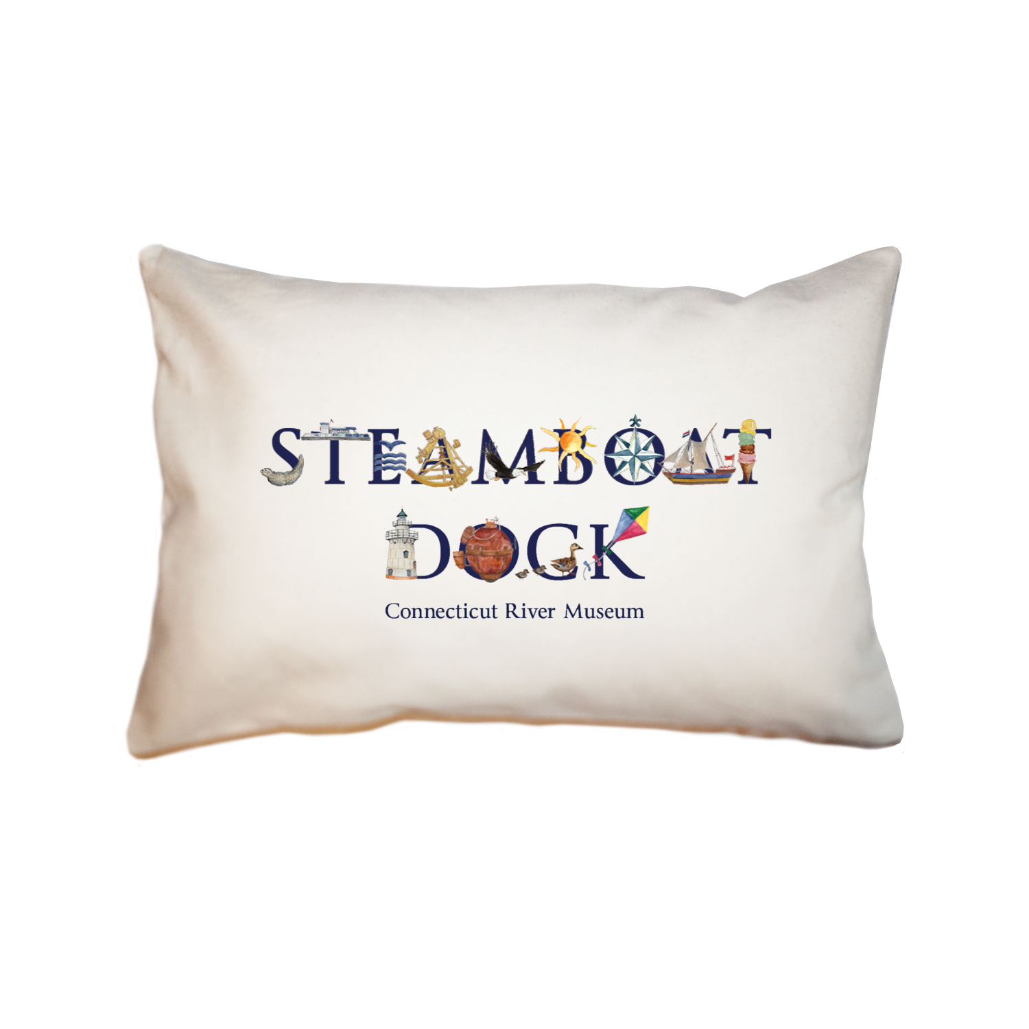 steamboat dock ct river musuem rectangle pillow