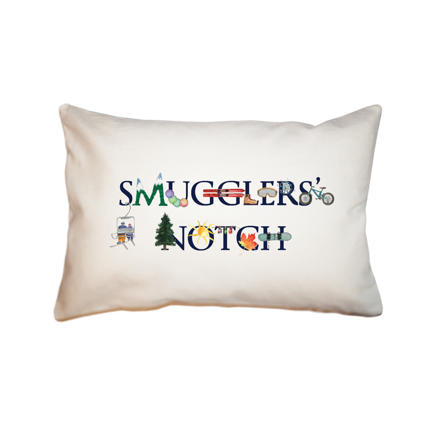 smuggler's notch rectangle pillow