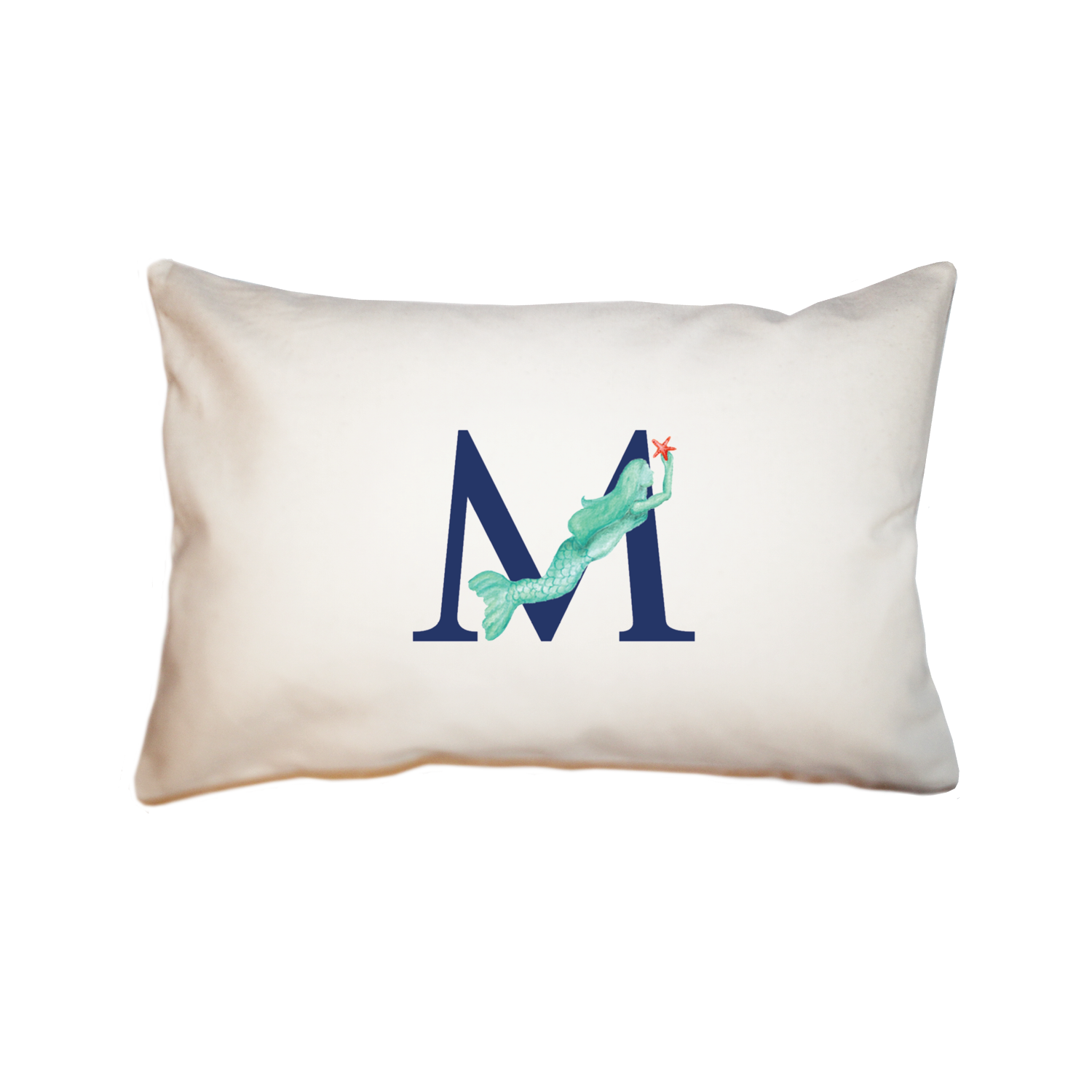 nautical alphabet - M rectangle pillow