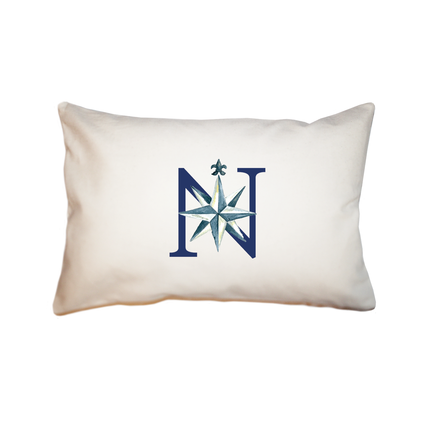 nautical alphabet - N rectangle pillow