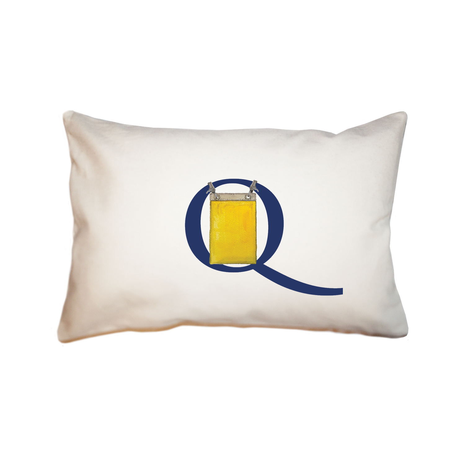 nautical alphabet - Q rectangle pillow