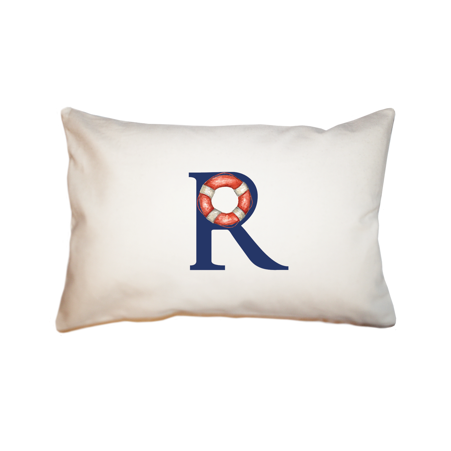nautical alphabet - R rectangle pillow