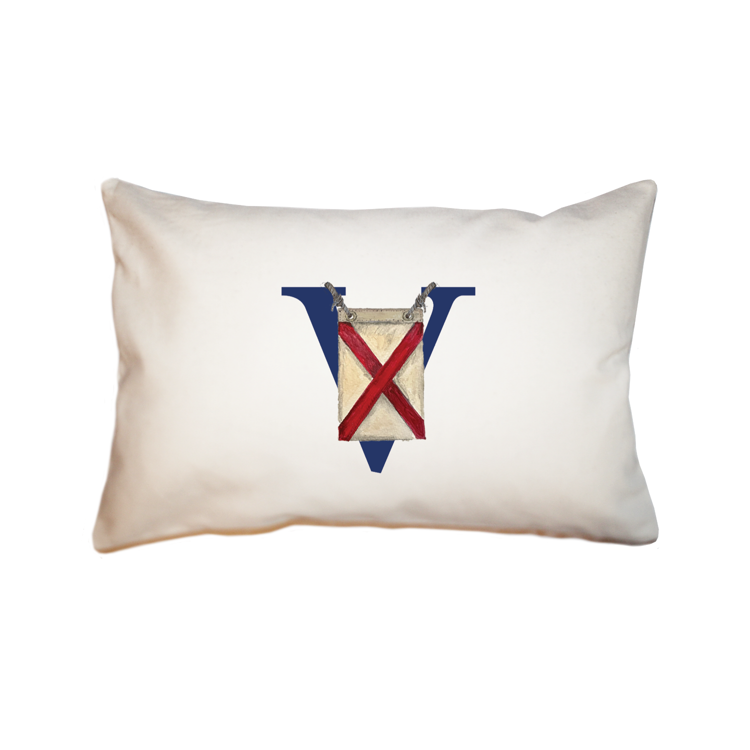 nautical alphabet - V rectangle pillow