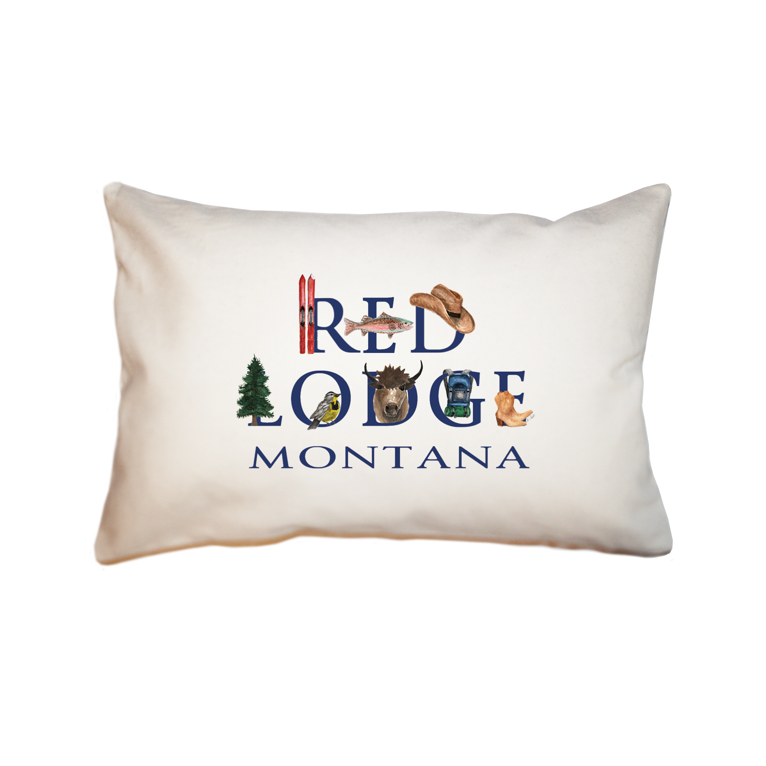 red lodge montana rectangle pillow