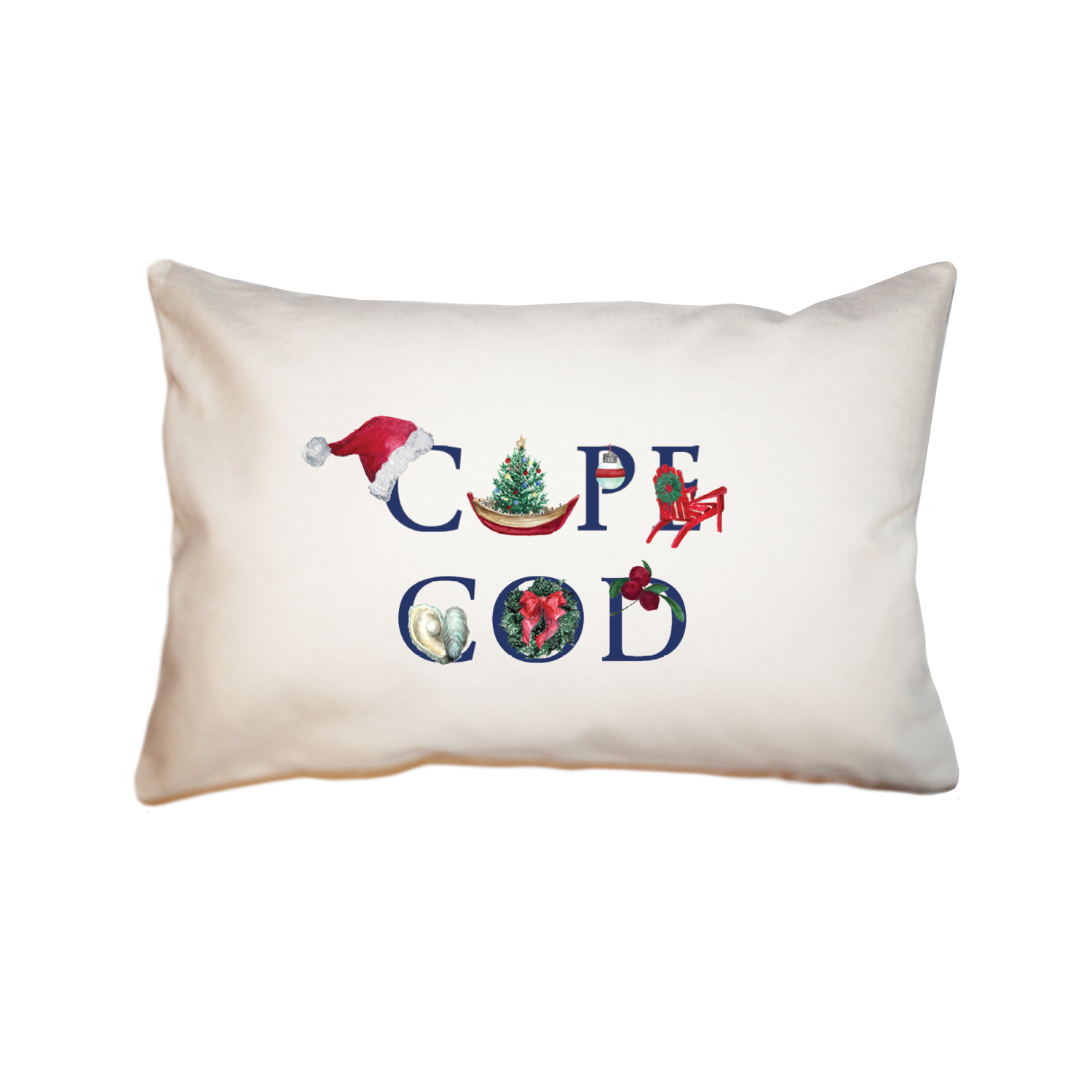 cape cod holiday rectangle pillow