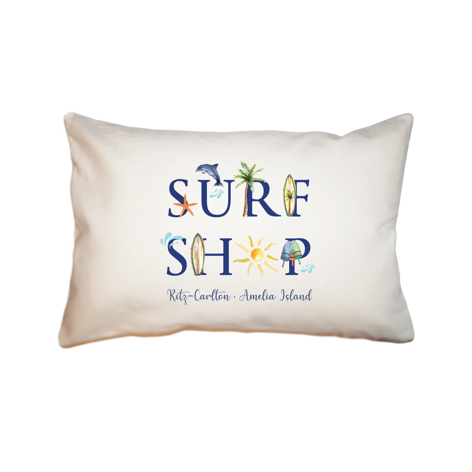 surf shop ritz carlton rectangle pillow