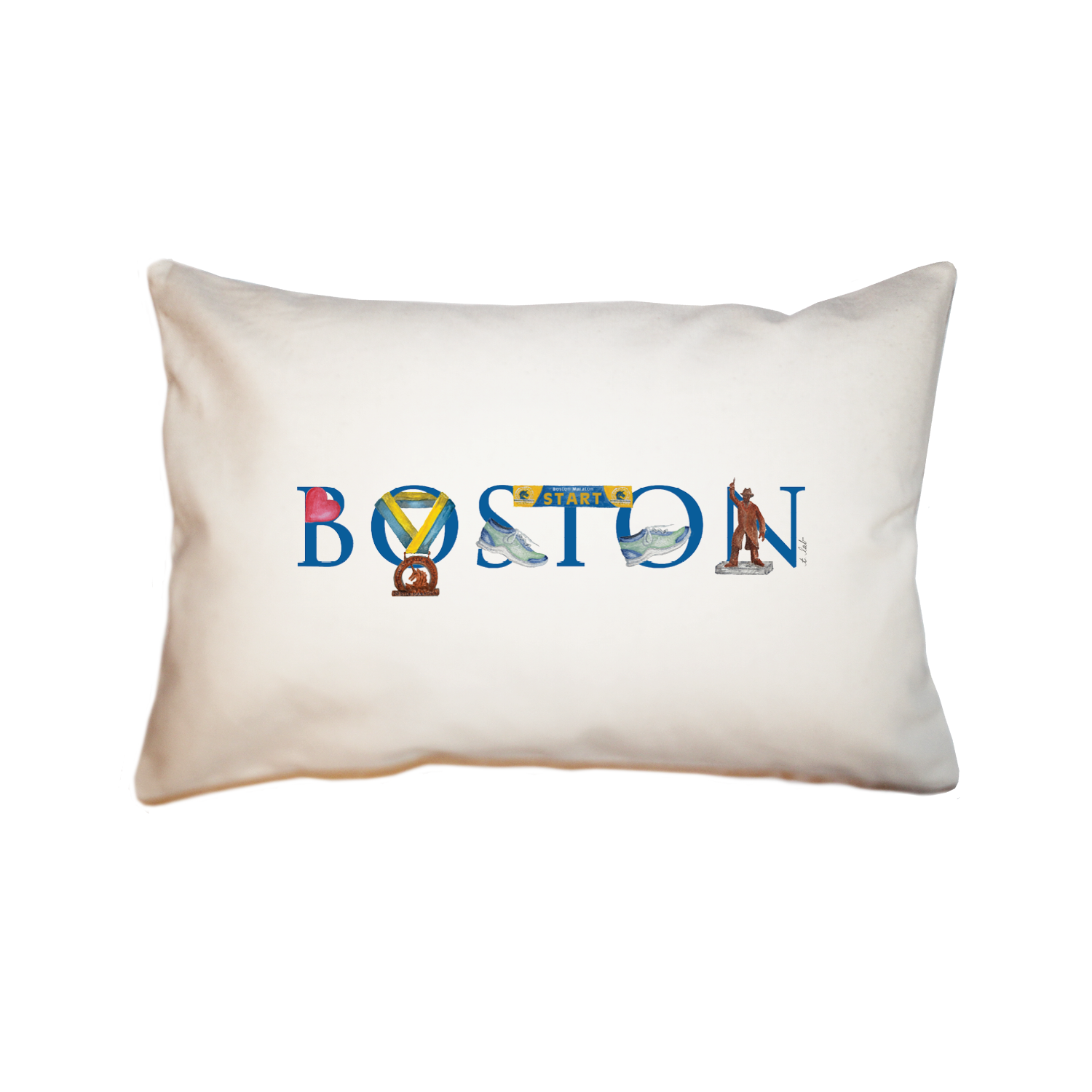boston marathon version rectangle pillow