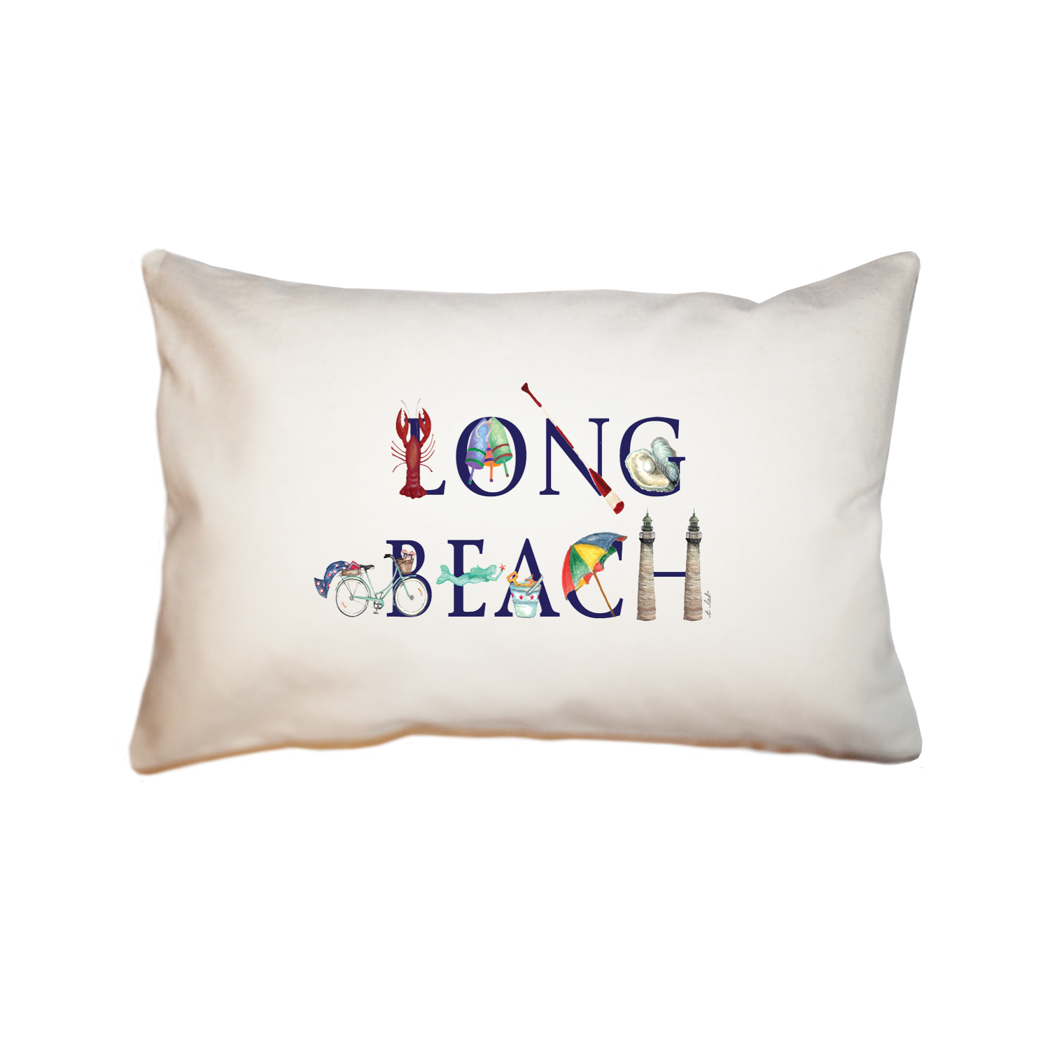 long beach ma rectangle pillow