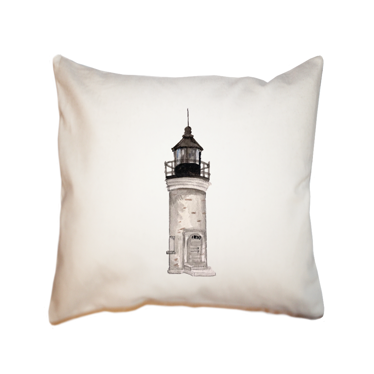 beaver Island lighthouse square pillow