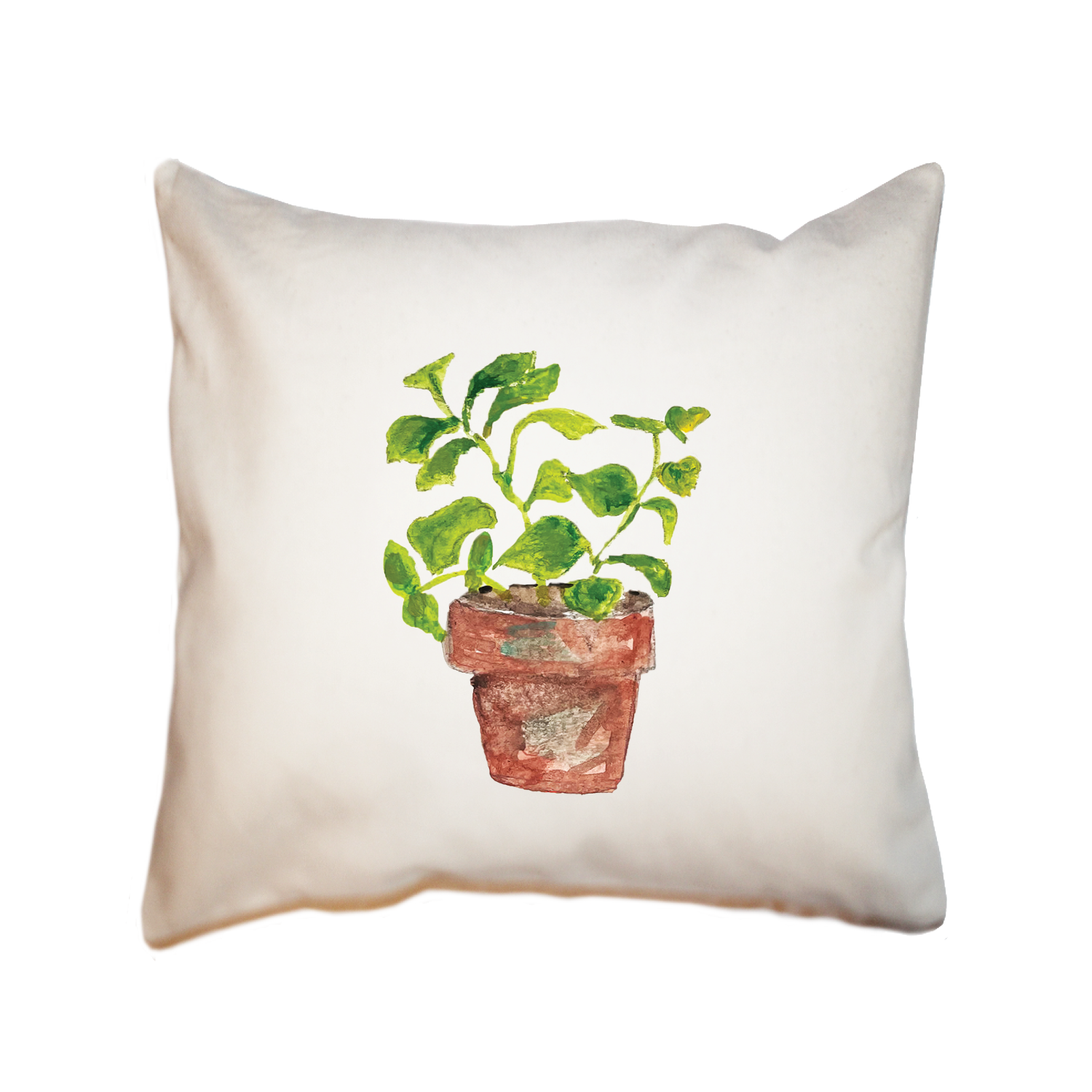 basil in pot square pillow