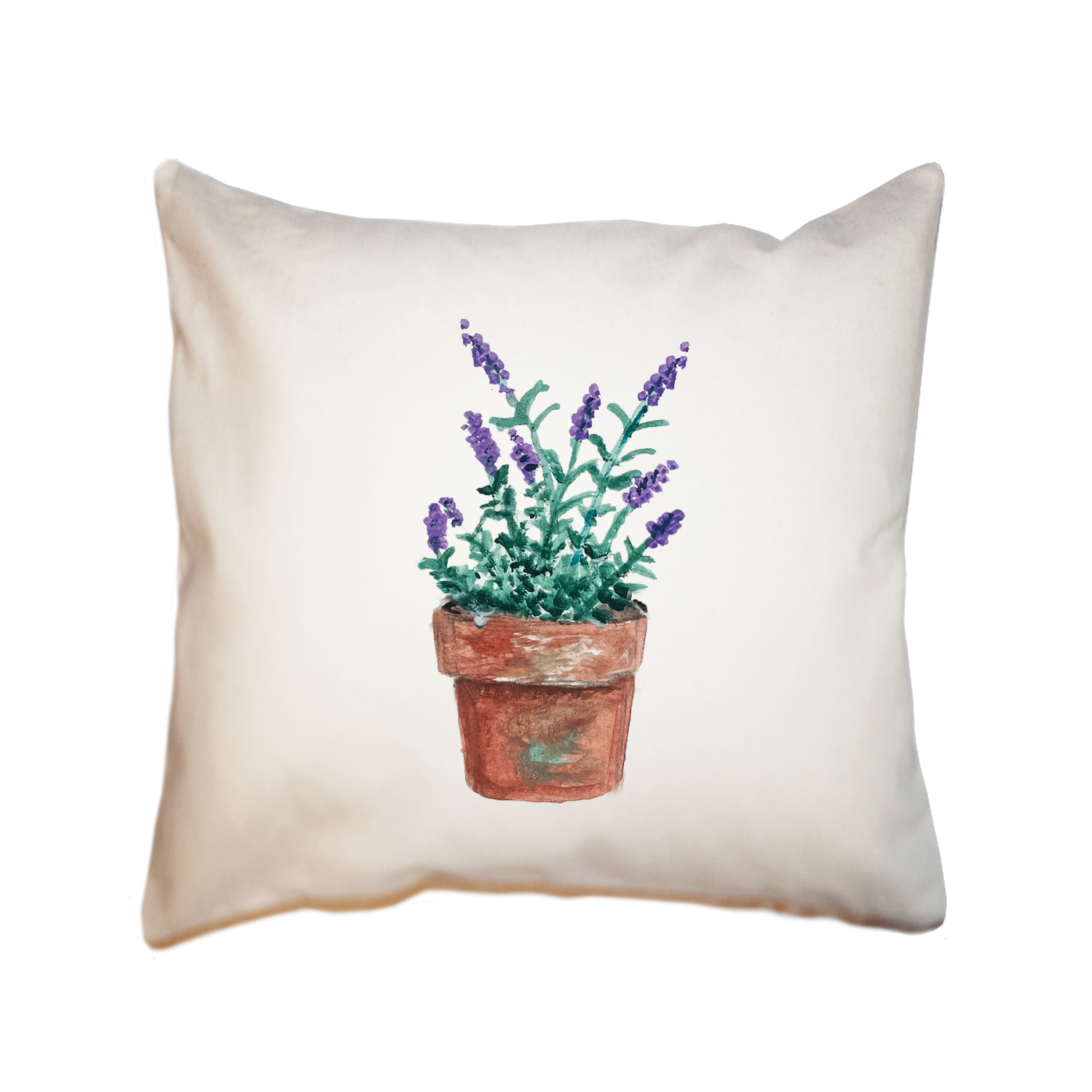 lavender in pot square pillow