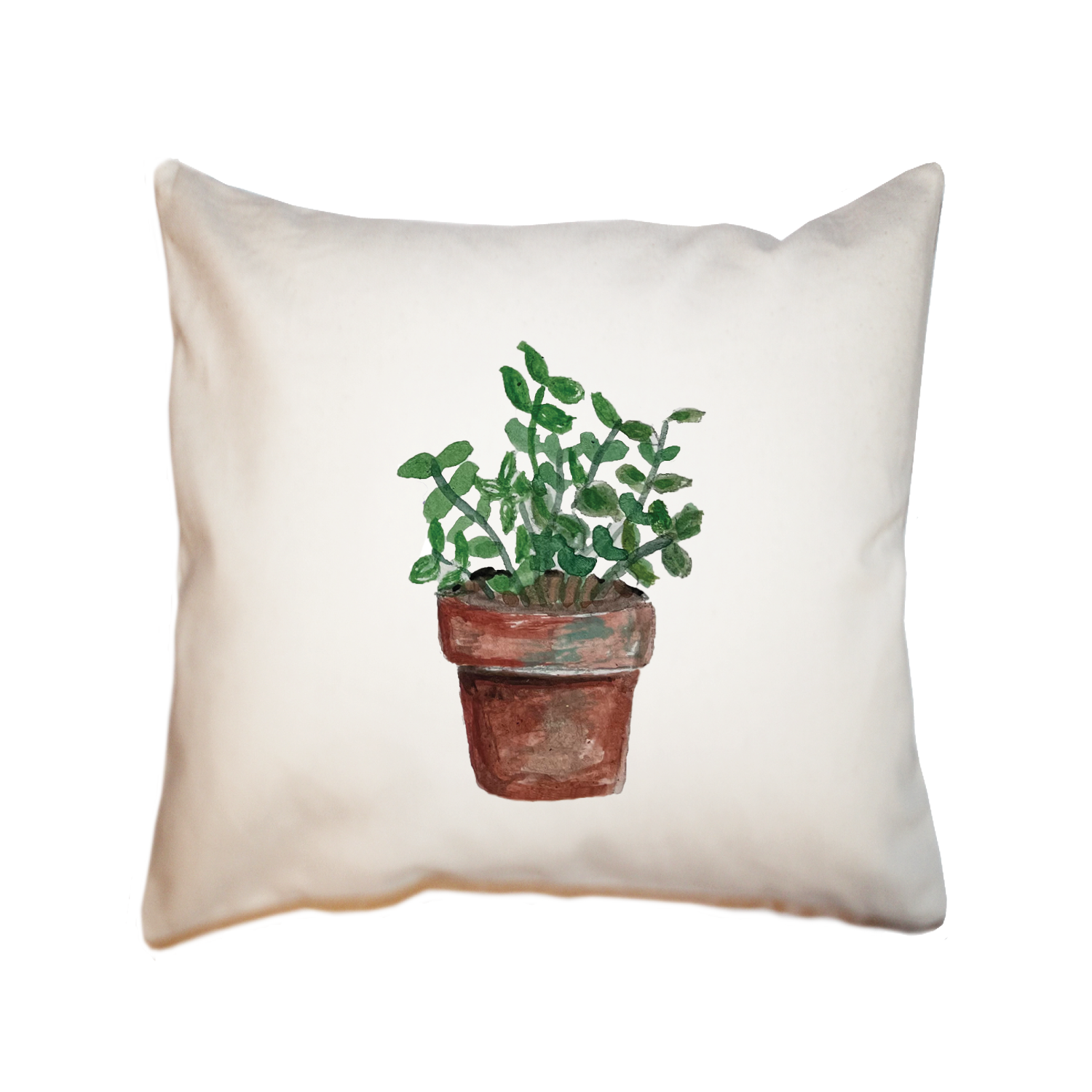 mint in pot square pillow