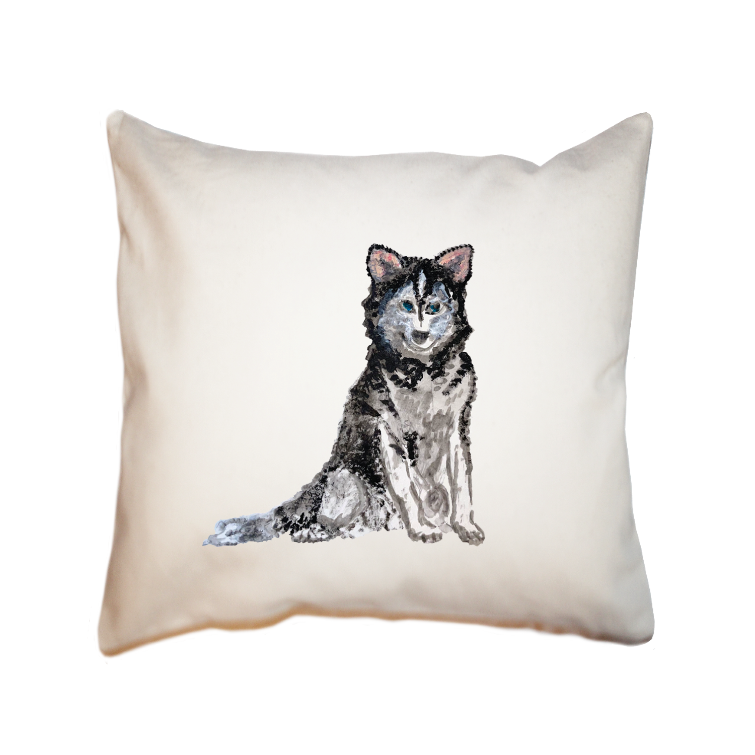 siberian husky square pillow