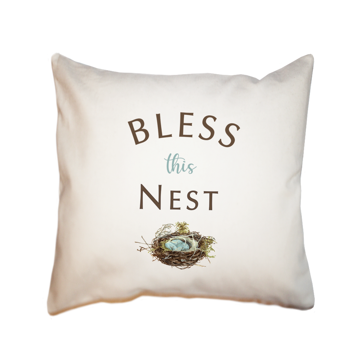 bless this nest square pillow