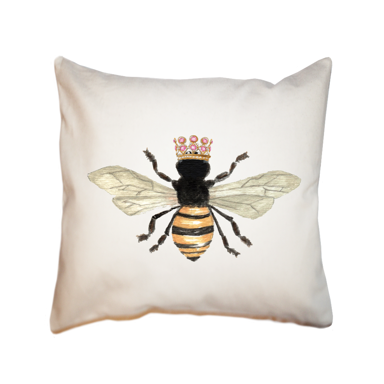 queen bee with crown square pillow