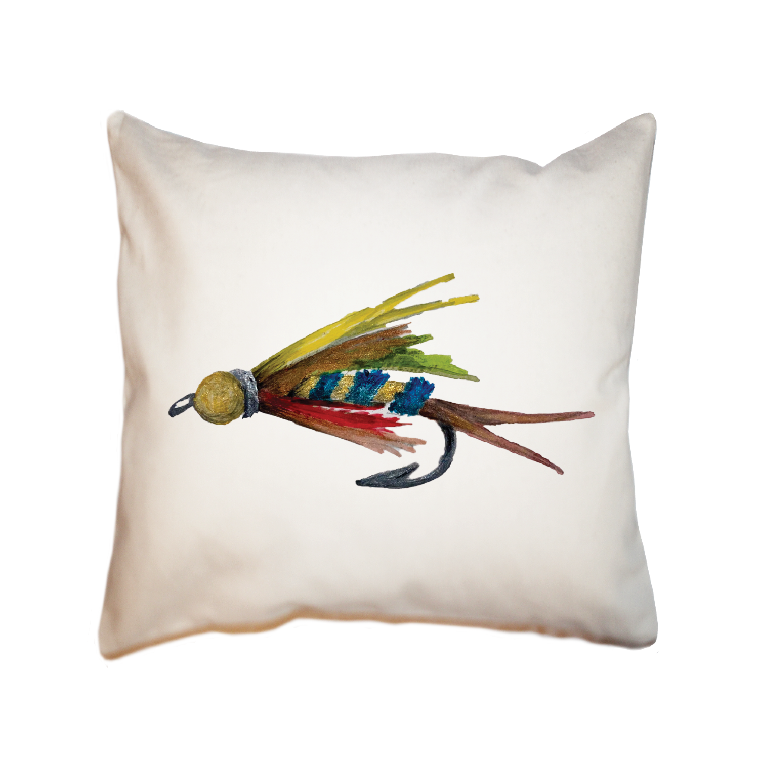 fly fishing lure square pillow