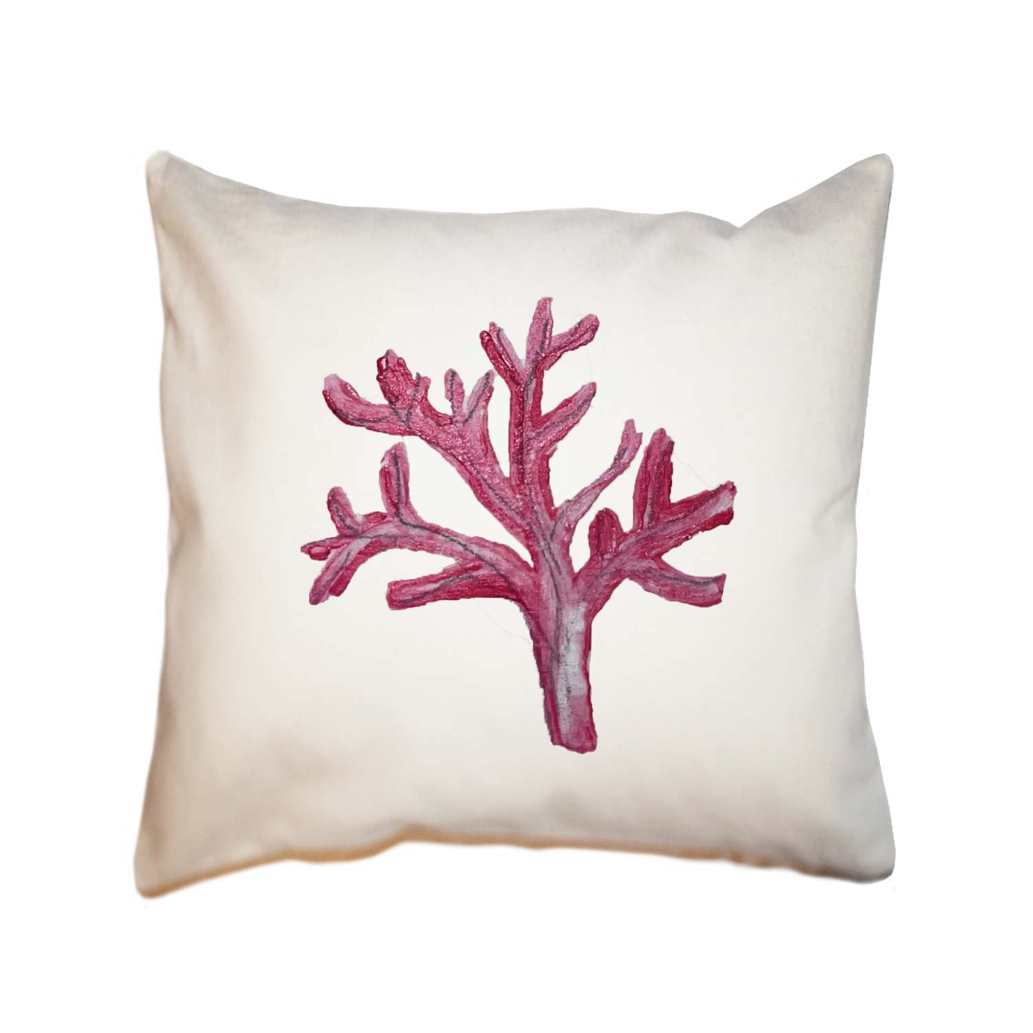 coral pink square pillow