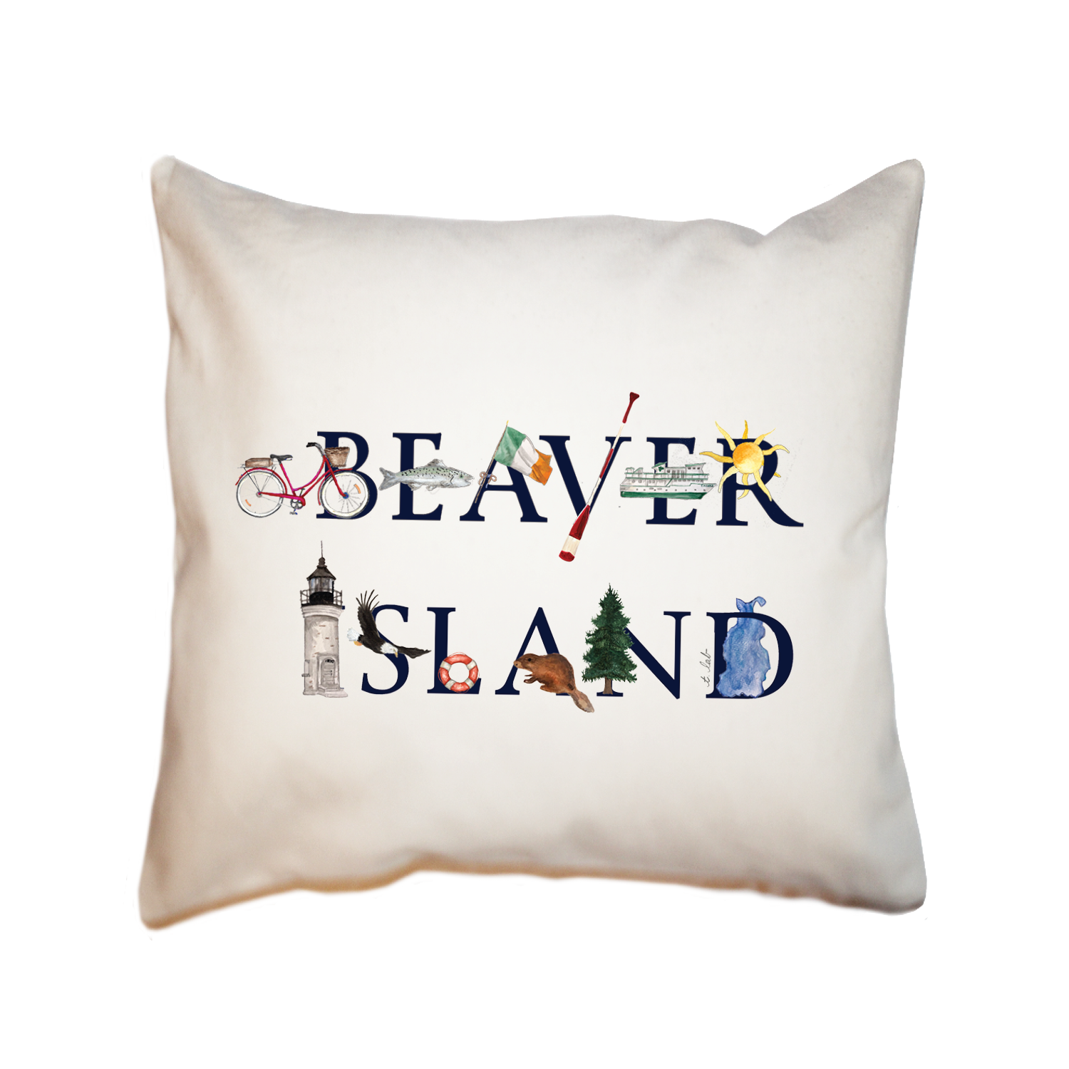 beaver island square pillow