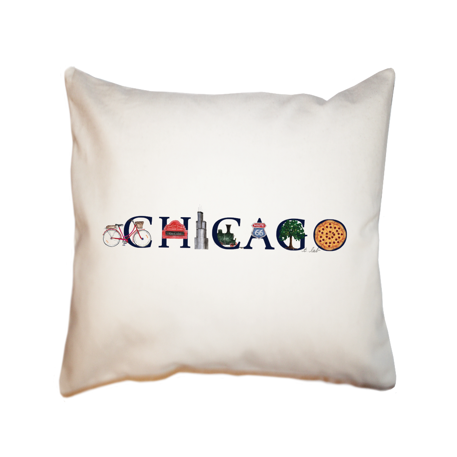 chicago square pillow