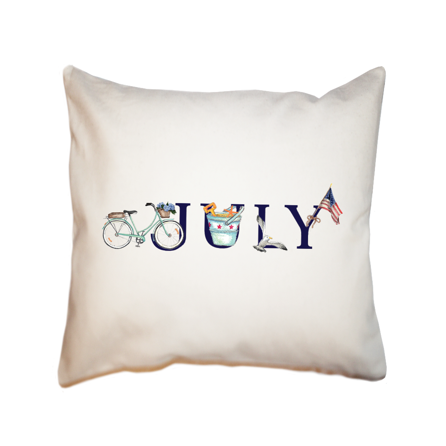 july illu-stated square pillow