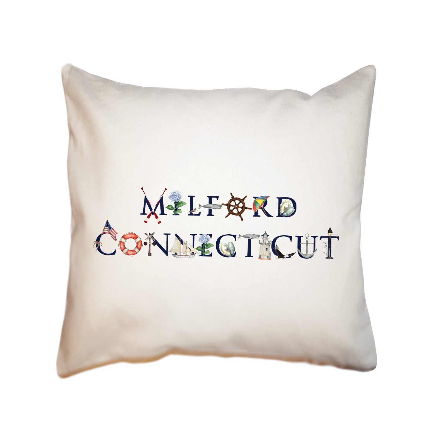 milford conneticut square pillow