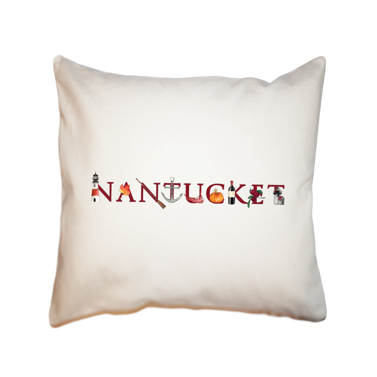 nantucket thanksgiving square pillow
