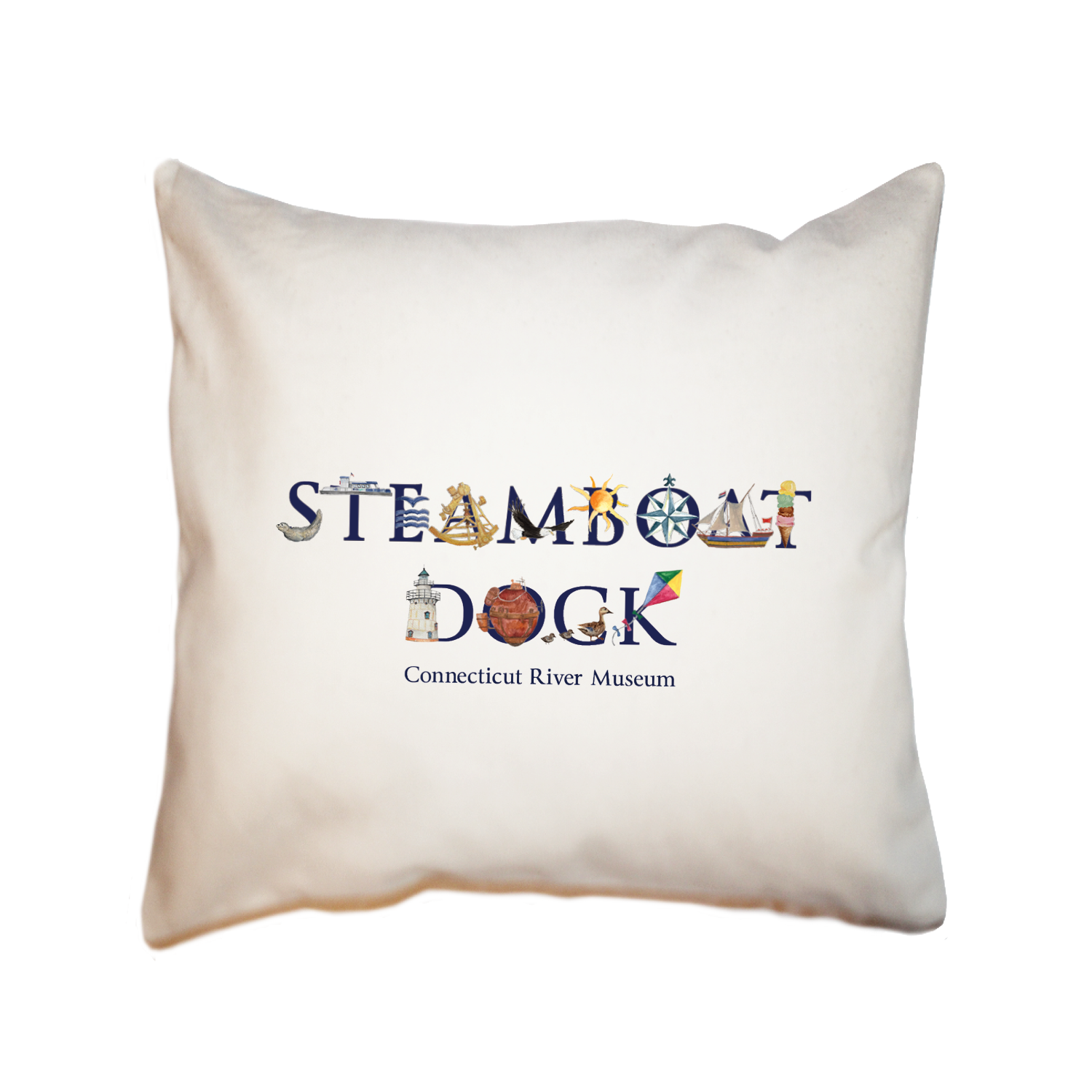 steamboat dock ct river musuem square pillow