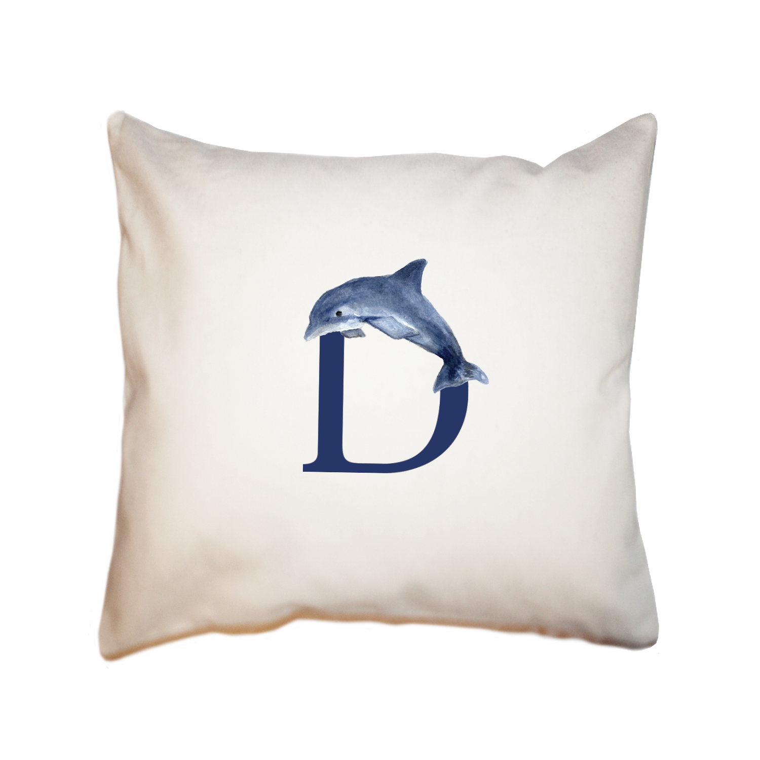 nautical alphabet - D square pillow