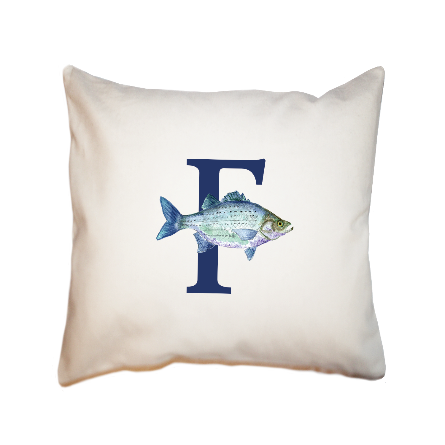 nautical alphabet - F square pillow