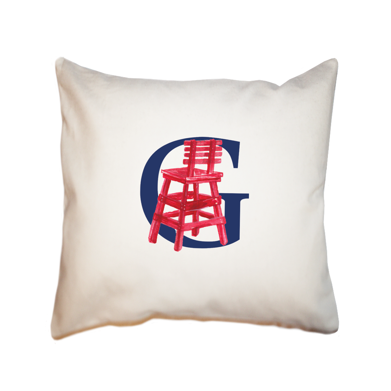 nautical alphabet - G square pillow