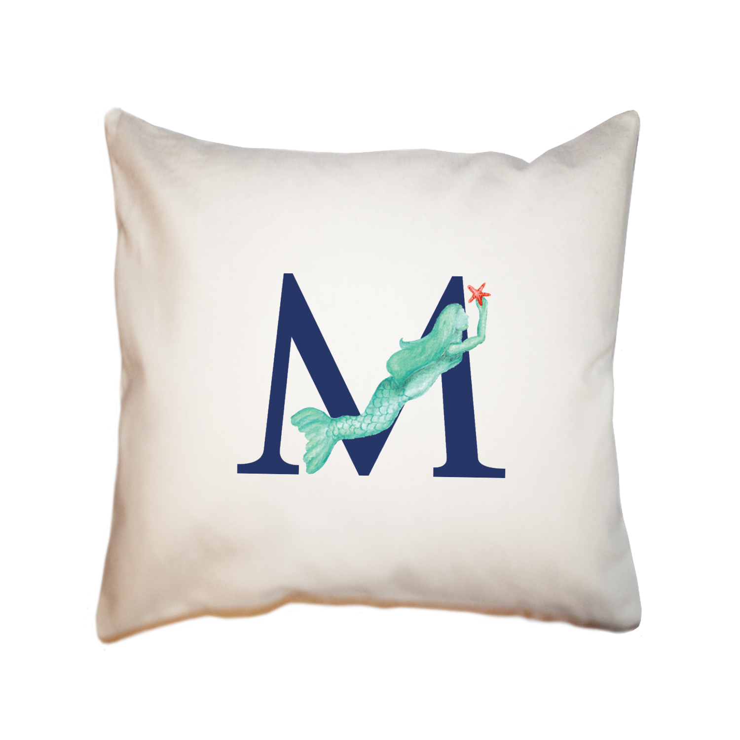 nautical alphabet - M square pillow